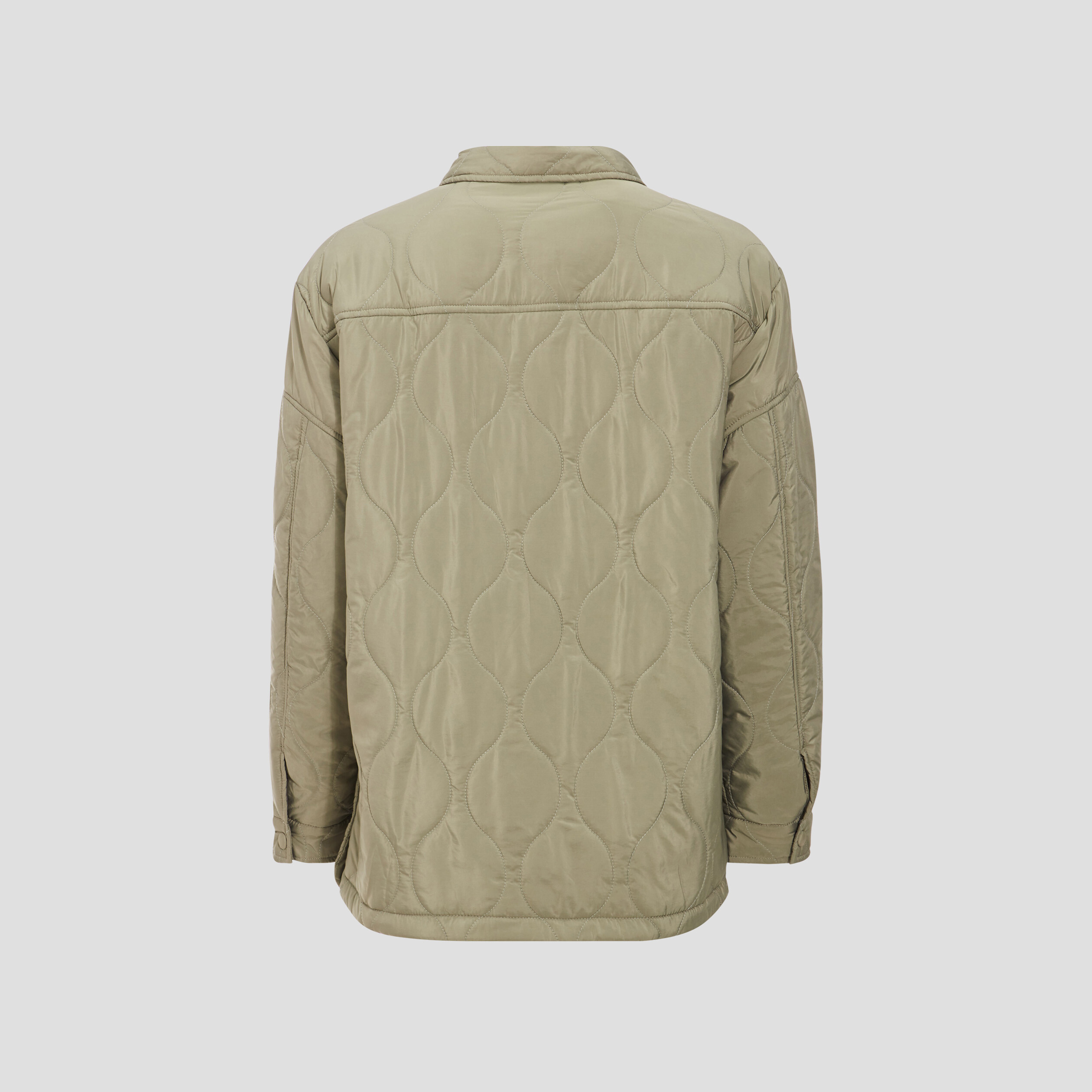 Manteau droit éco-responsable vert kaki femme