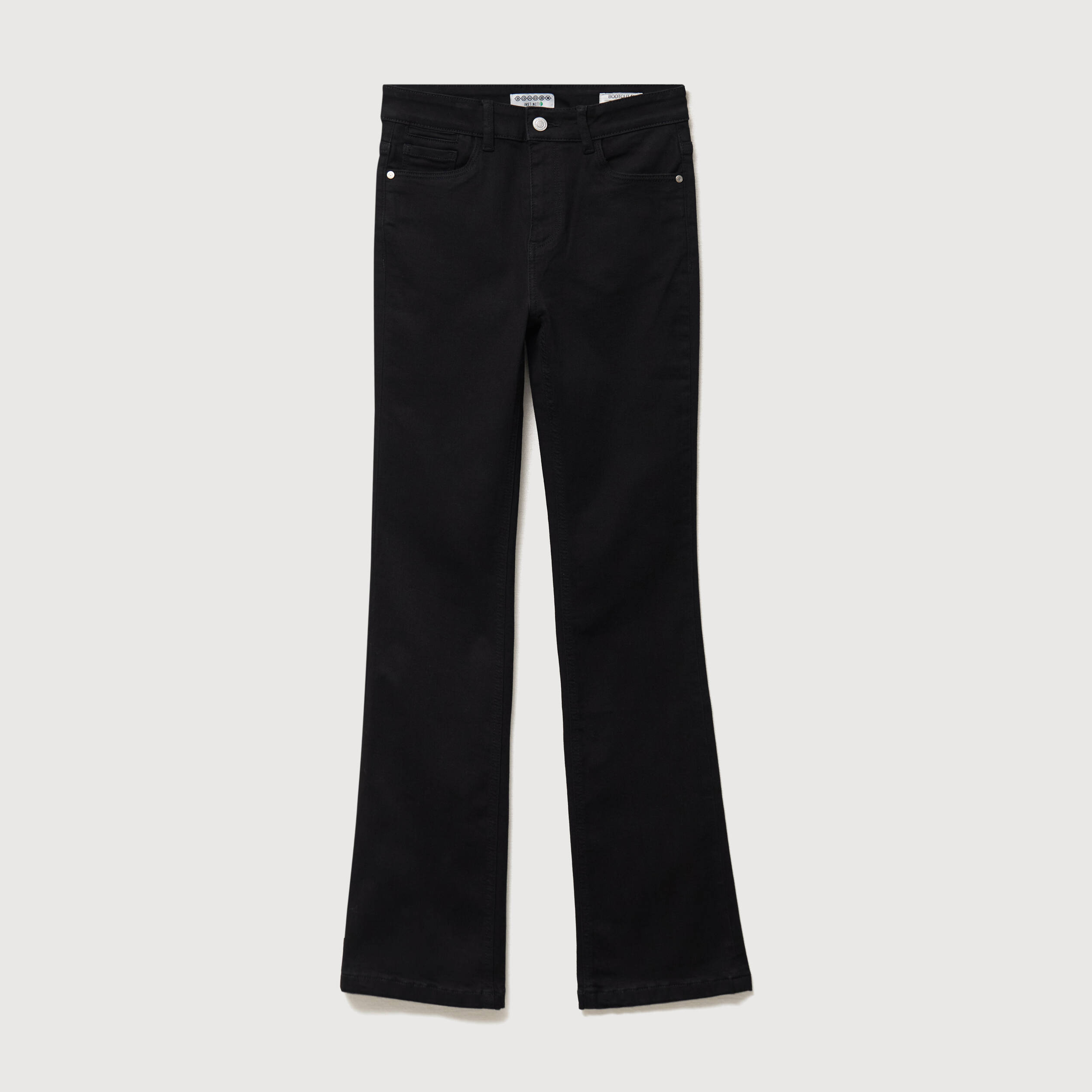 Jeans bootcut taille haute denim noir femme