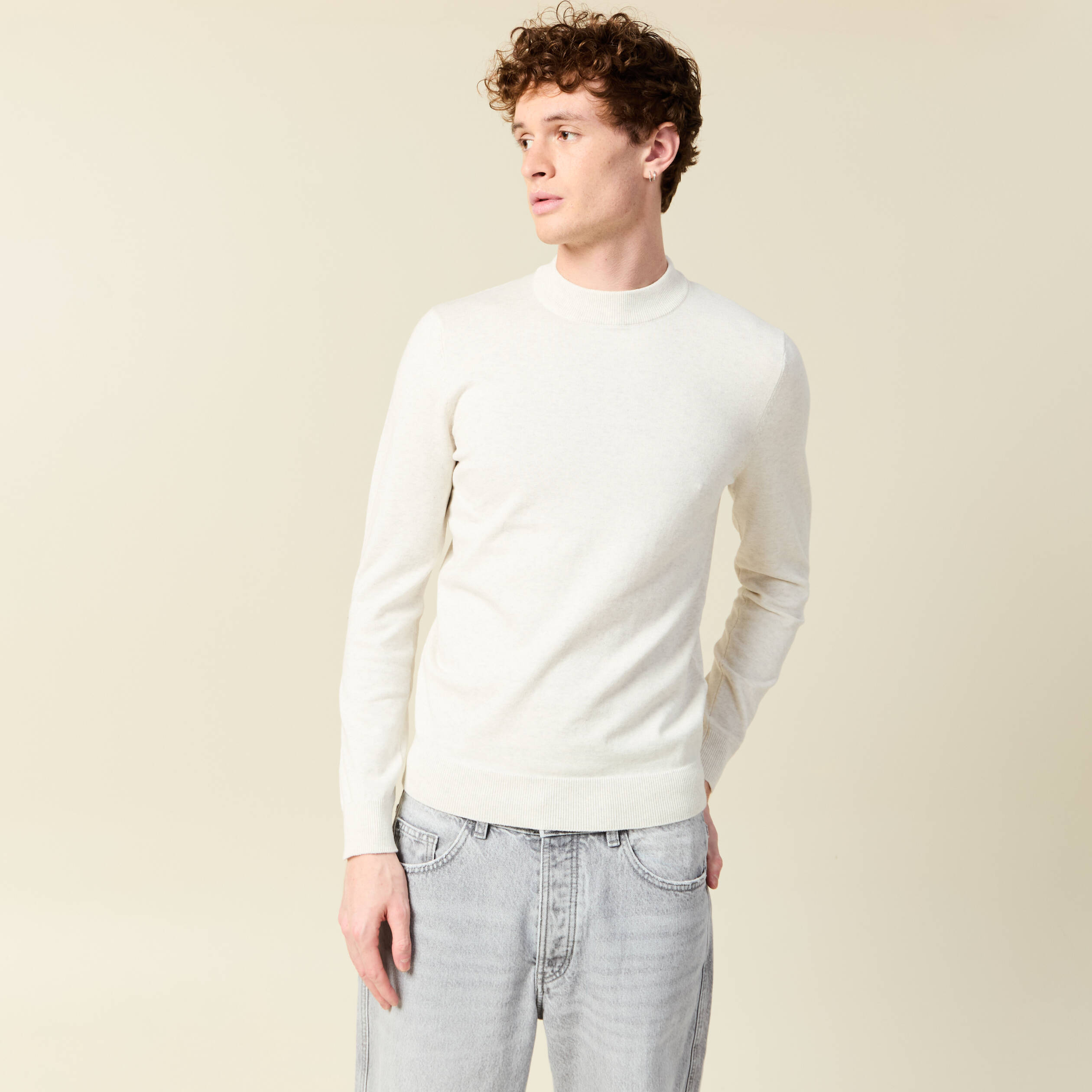 pull manches longues ecru homme Pull manches longues ecru homme