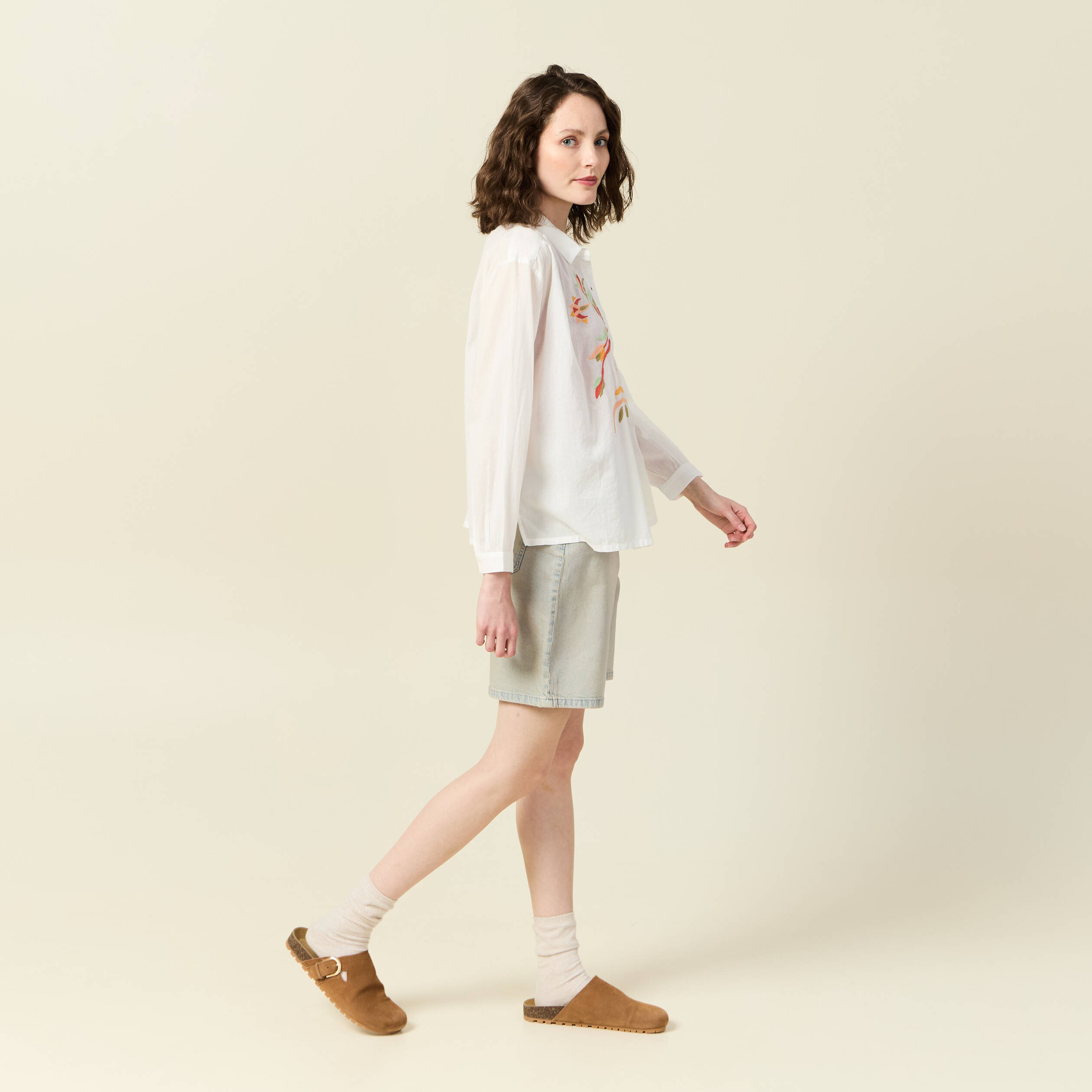 chemise manches longues ecru femme Chemise manches longues ecru femme