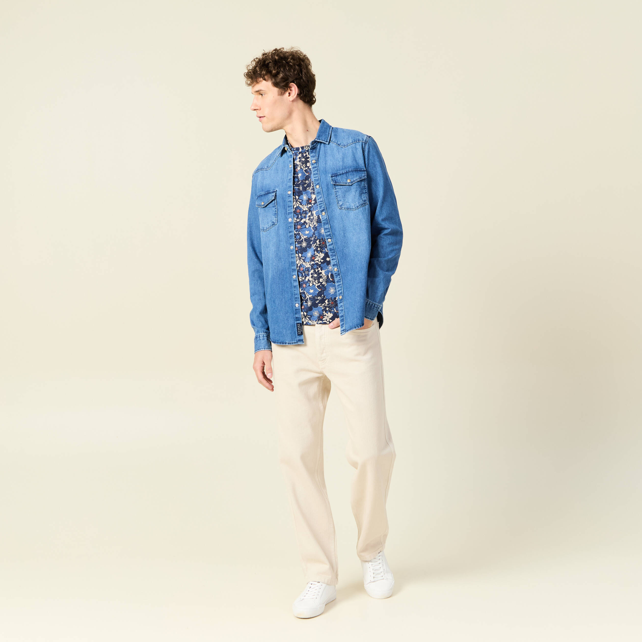 T-shirt manches courtes bleu foncé homme