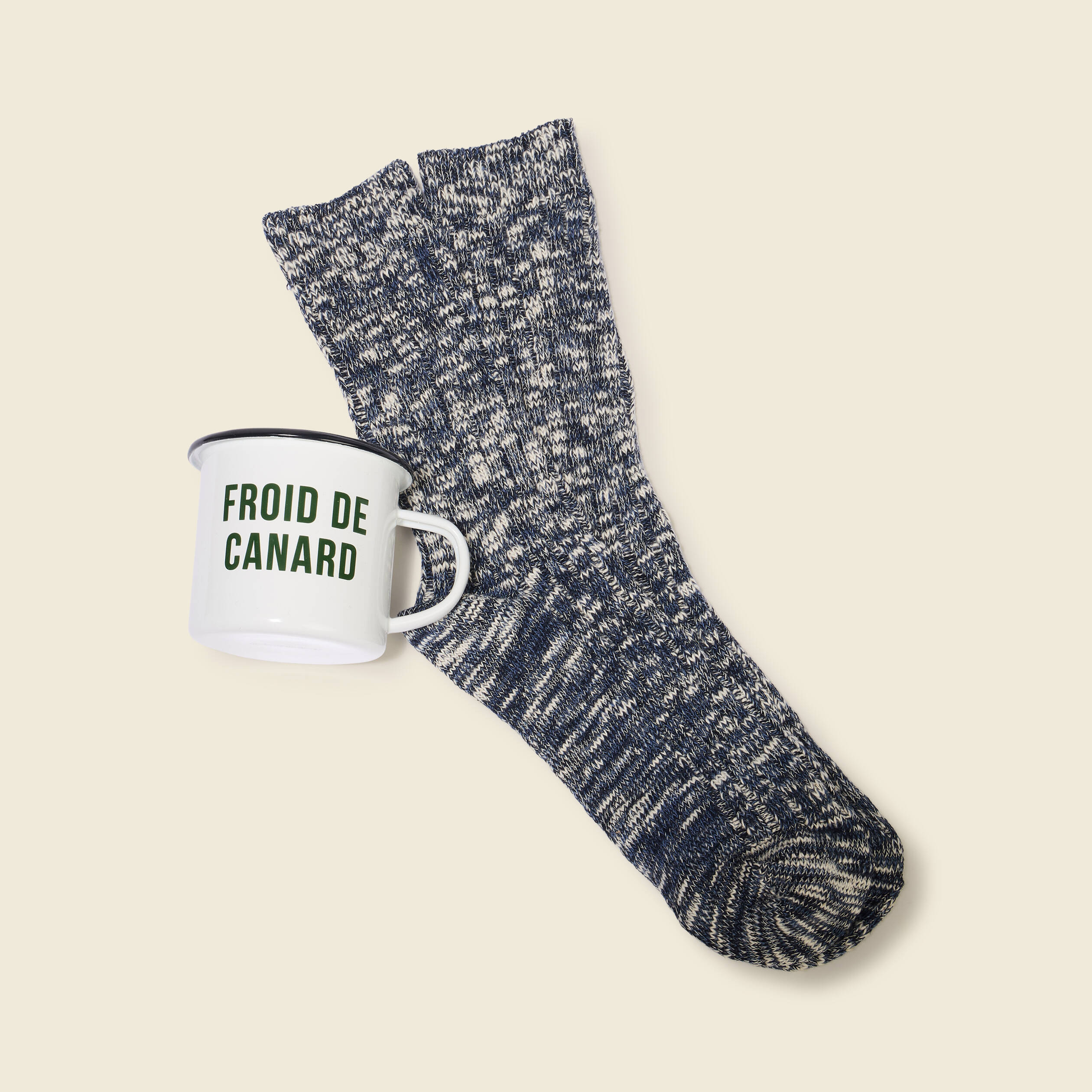 Coffret tasse X paire de chaussettes ecru homme