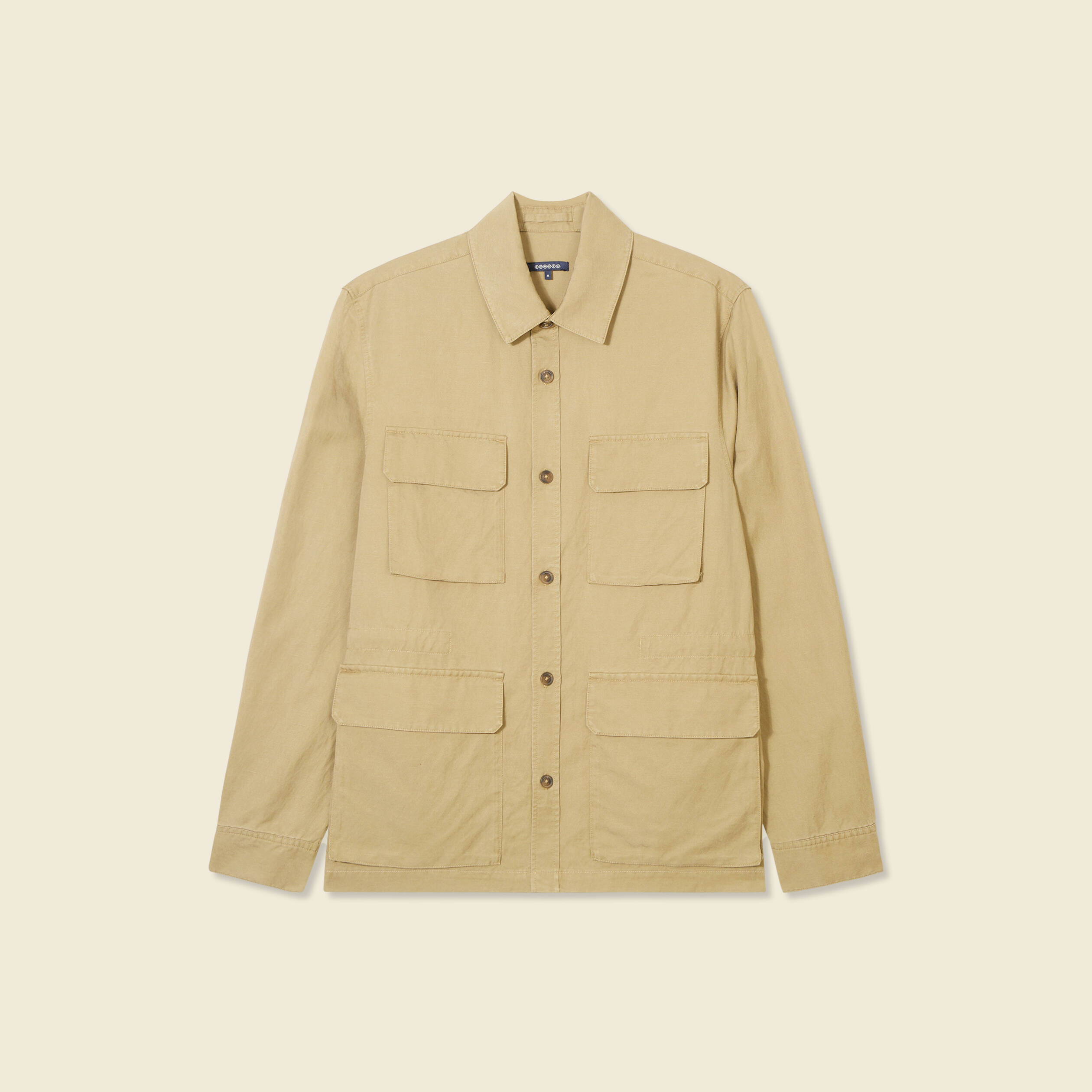 Veste oversize poches rabat taupe homme