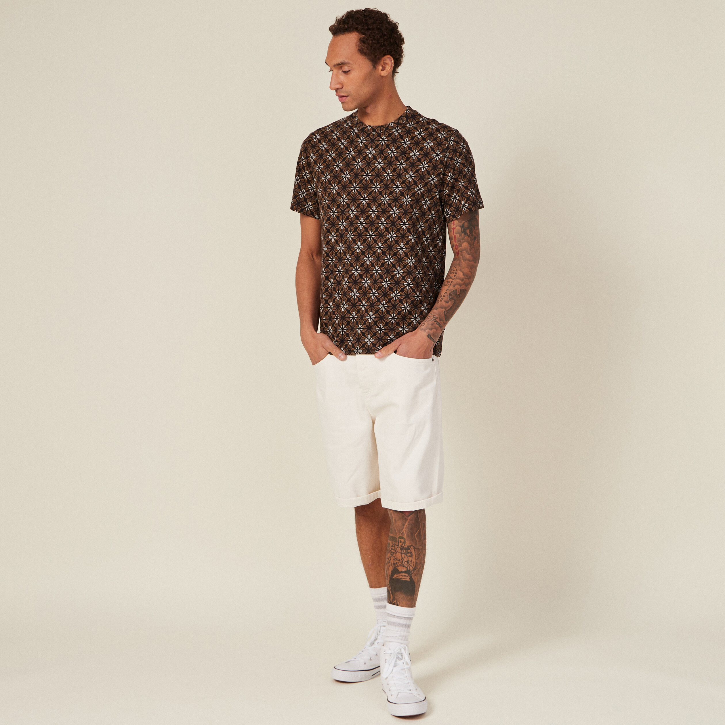 T-shirt éco-responsable marron homme