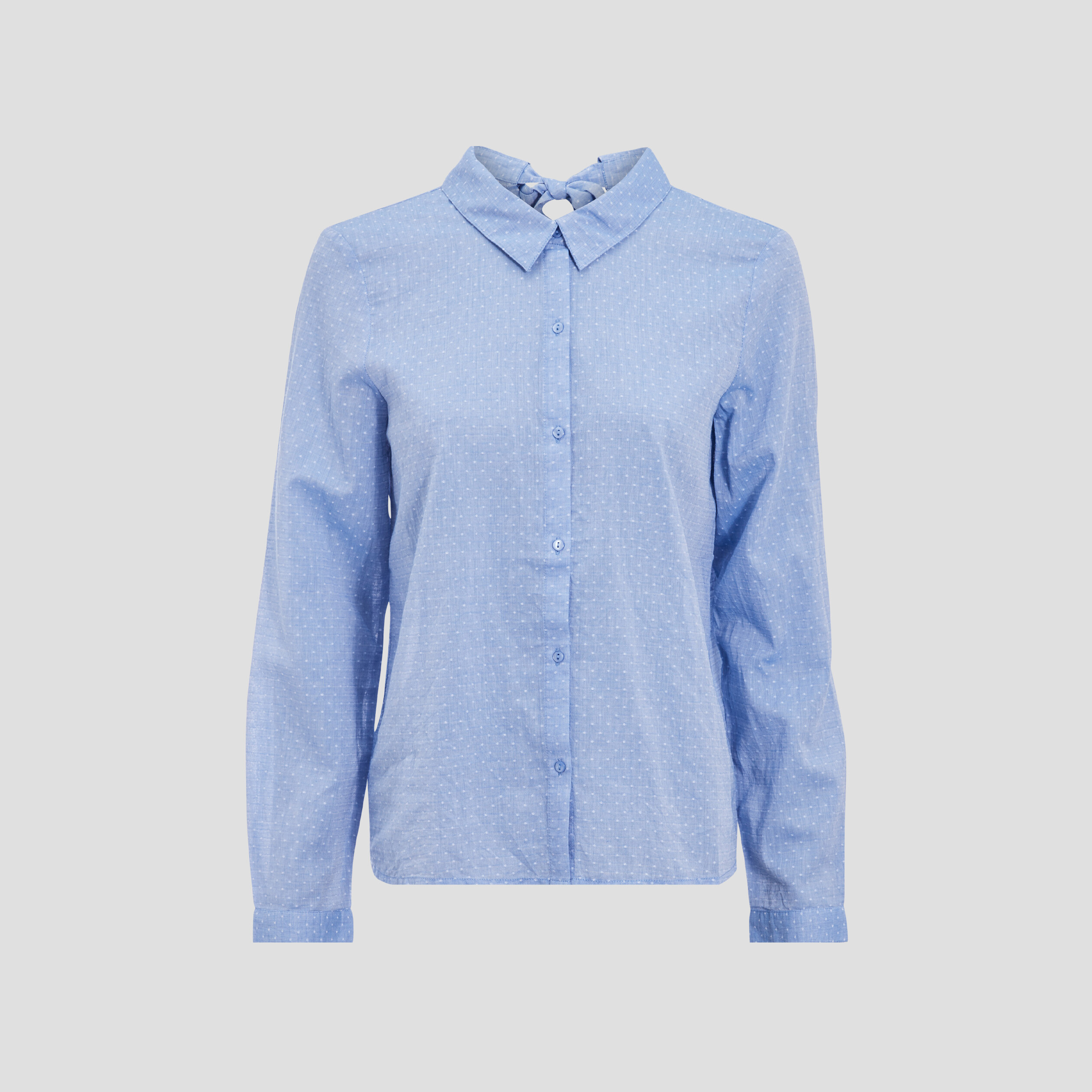 Chemise manches longues bleu gris femme