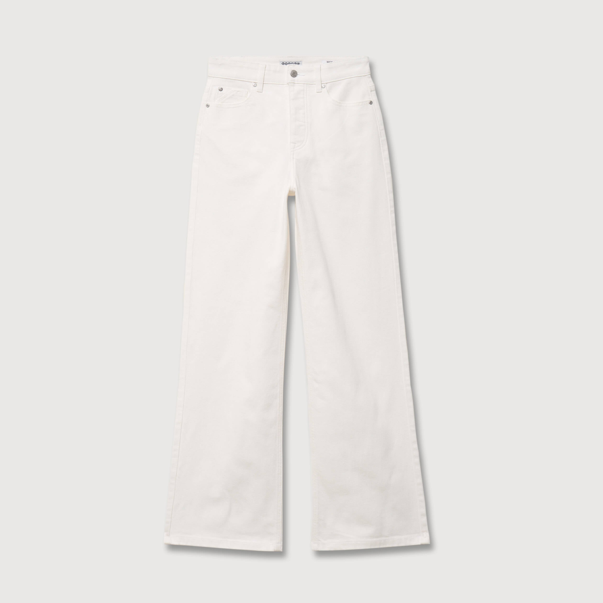 Jeans large taille haute denim blanc femme
