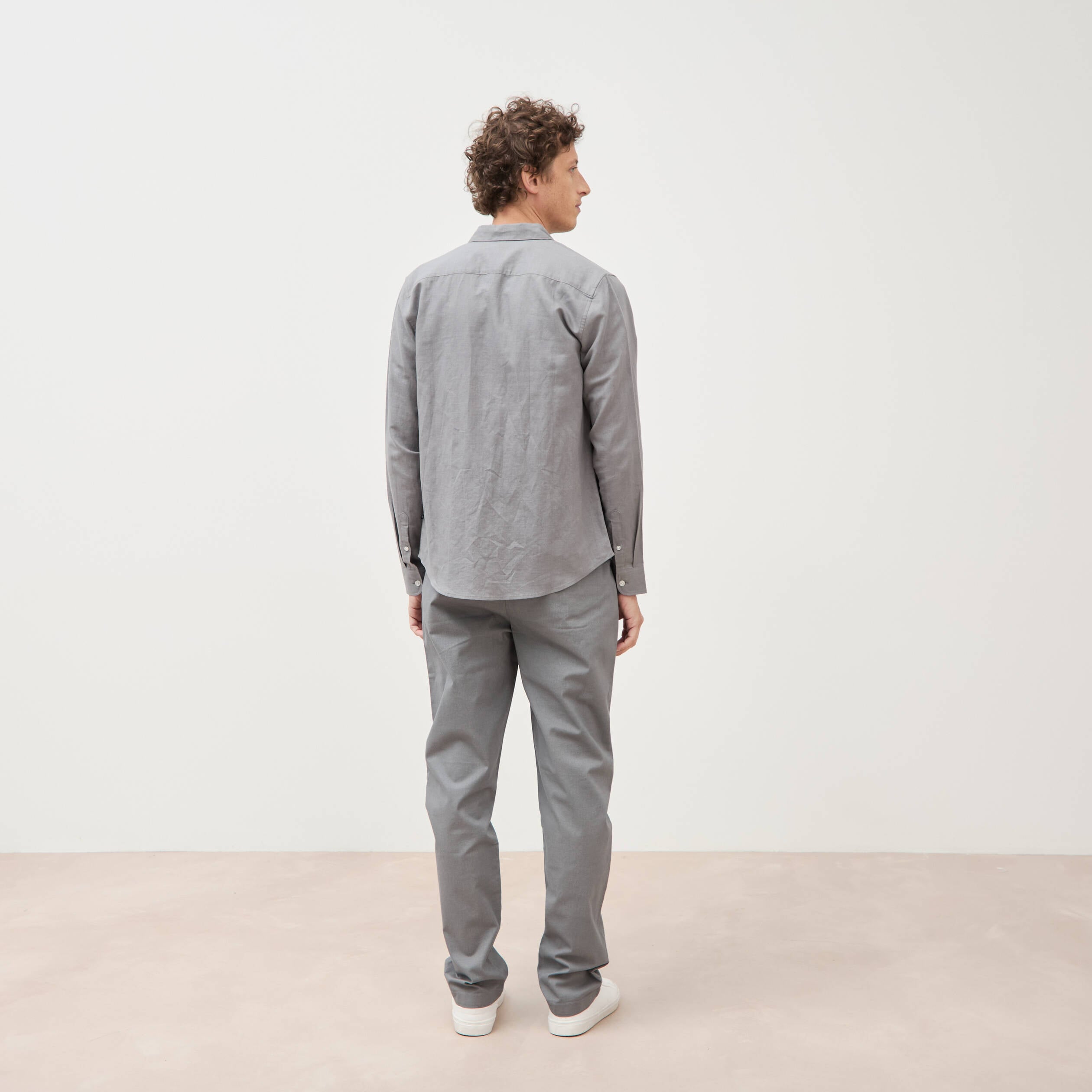 Chemise manches longues gris homme