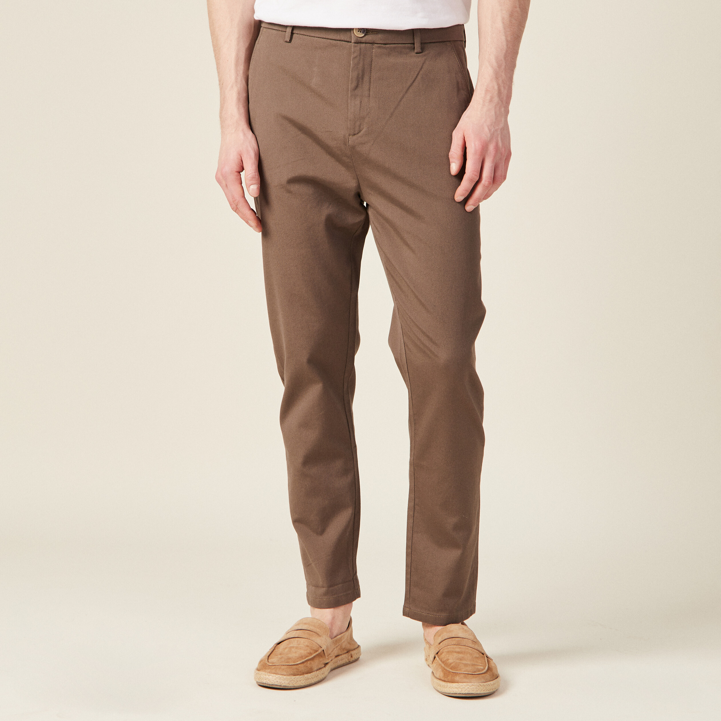 pantalon chino 78eme taupe homme Pantalon chino 7/8ème taupe homme