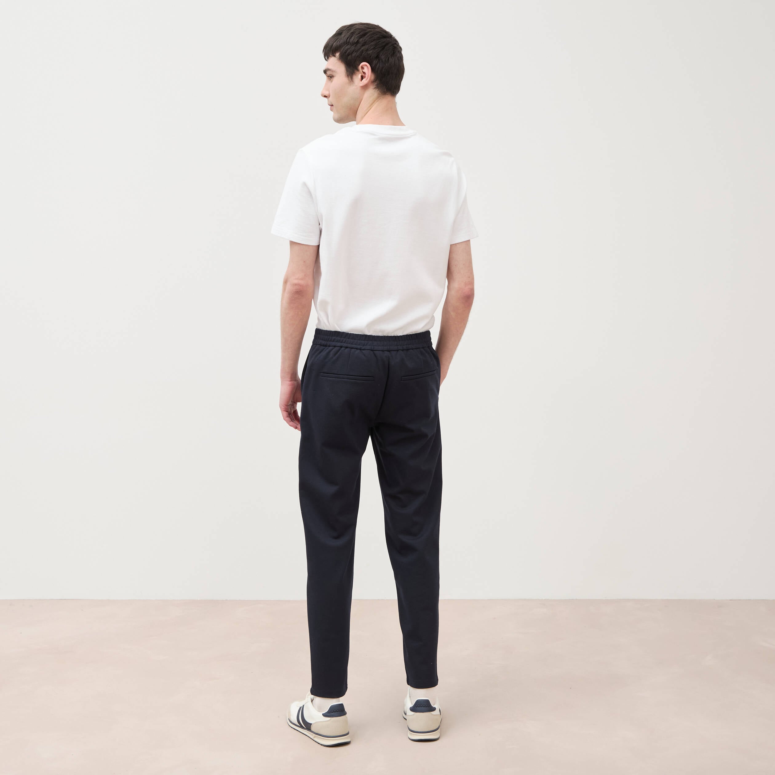 Pantalon droit longueur 32 bleu marine homme