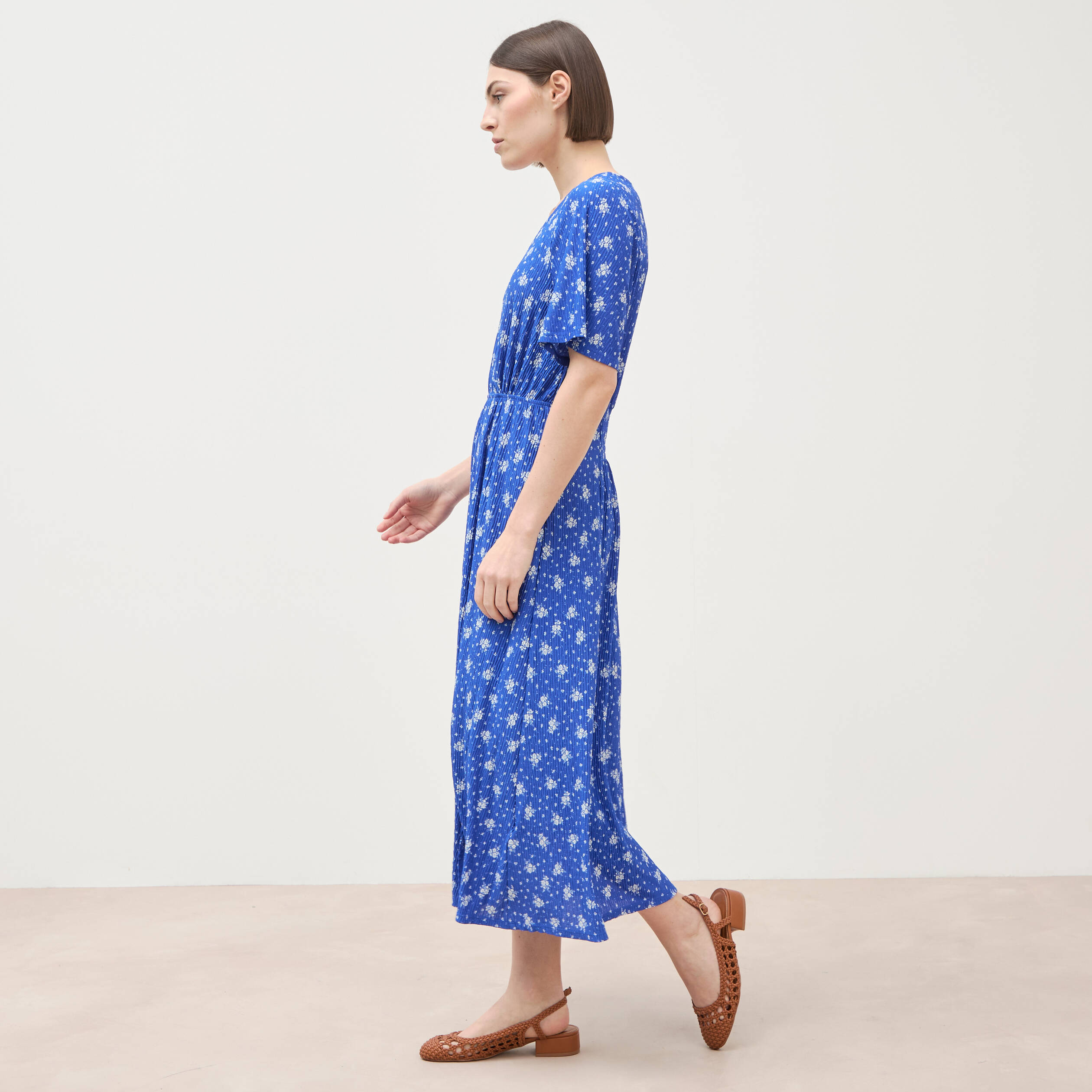 Robe longue bleu roi femme