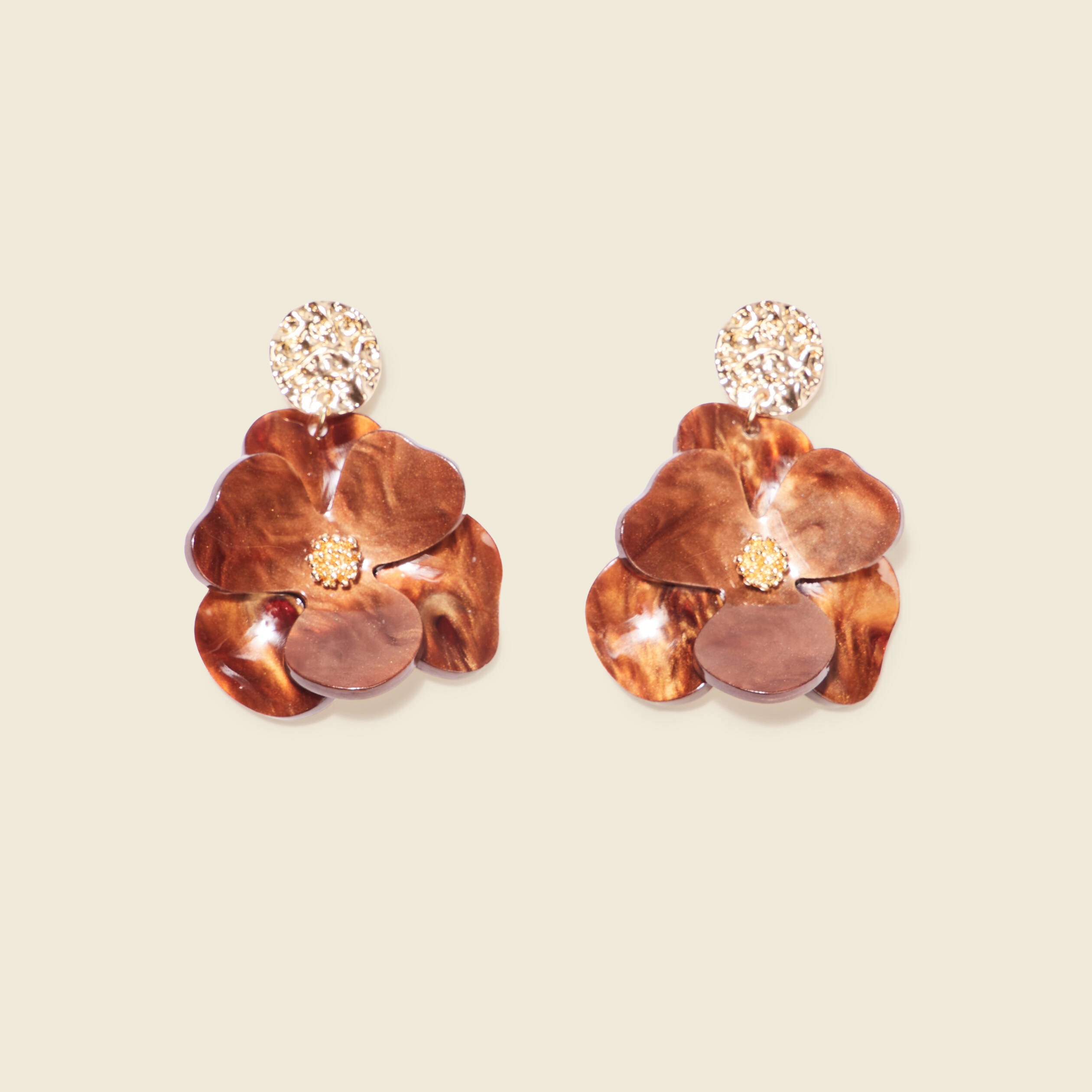 boucles doreilles pendantes marron fonce femme Boucles d'oreilles pendantes marron foncé femme