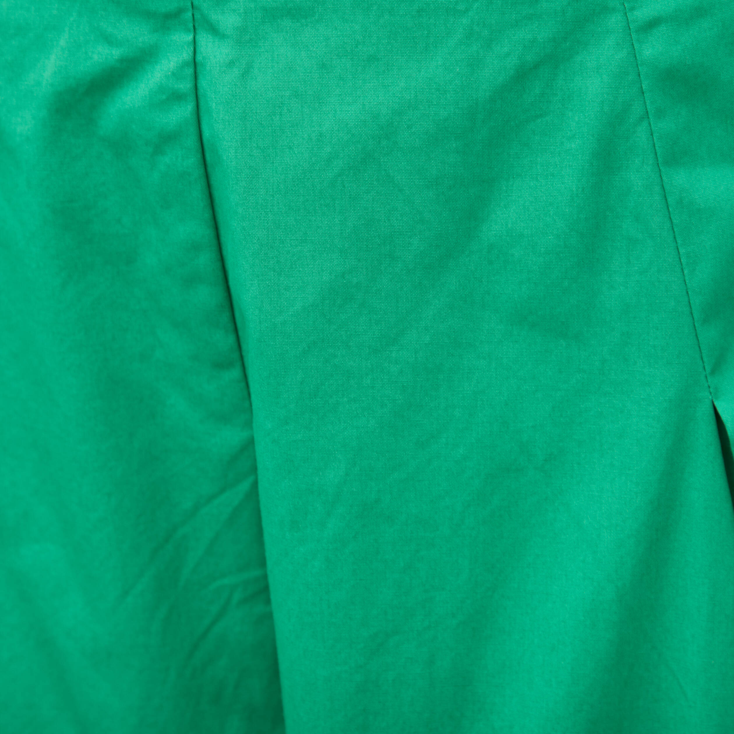 Jupe longue &eacute;vas&eacute;e en coton ray&eacute; vert femme