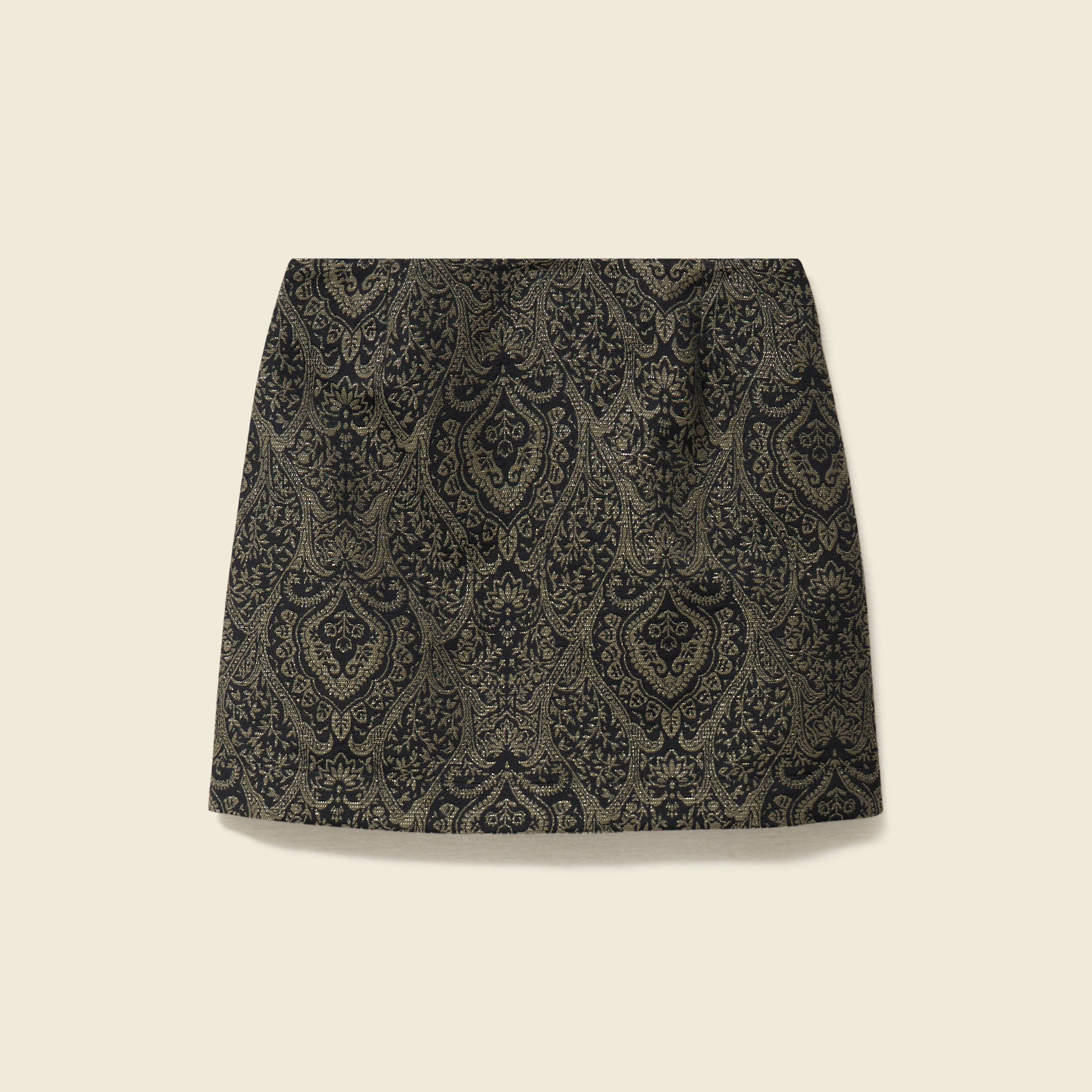 Mini-jupe droite courte vert kaki femme