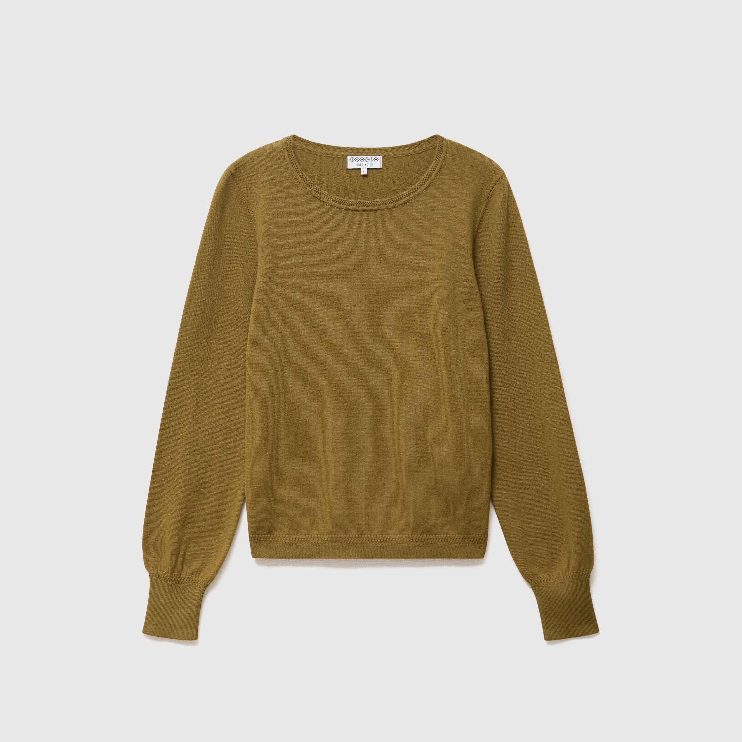 Pull manches longues vert kaki femme