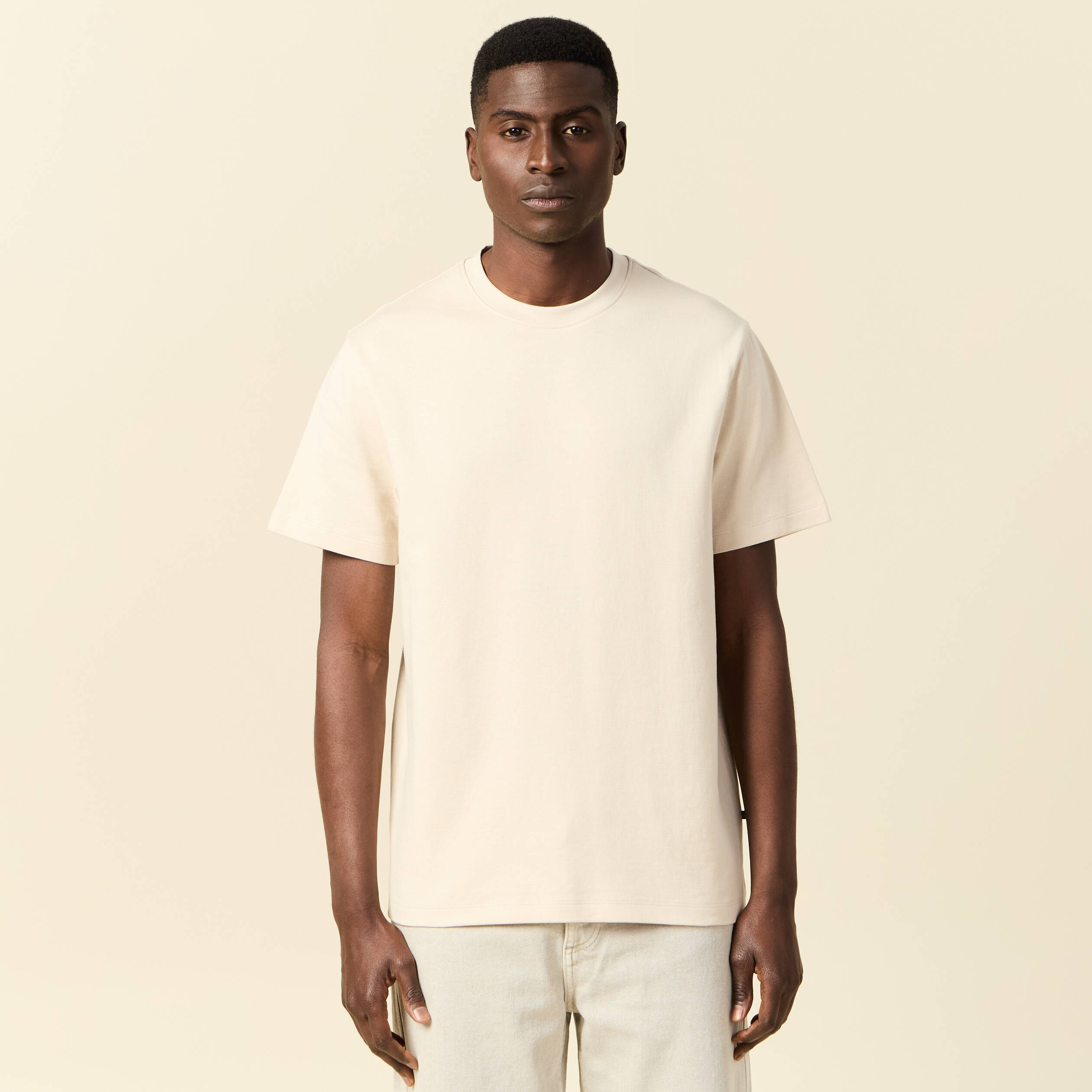 t shirt manches courtes sable homme T-shirt manches courtes sable homme