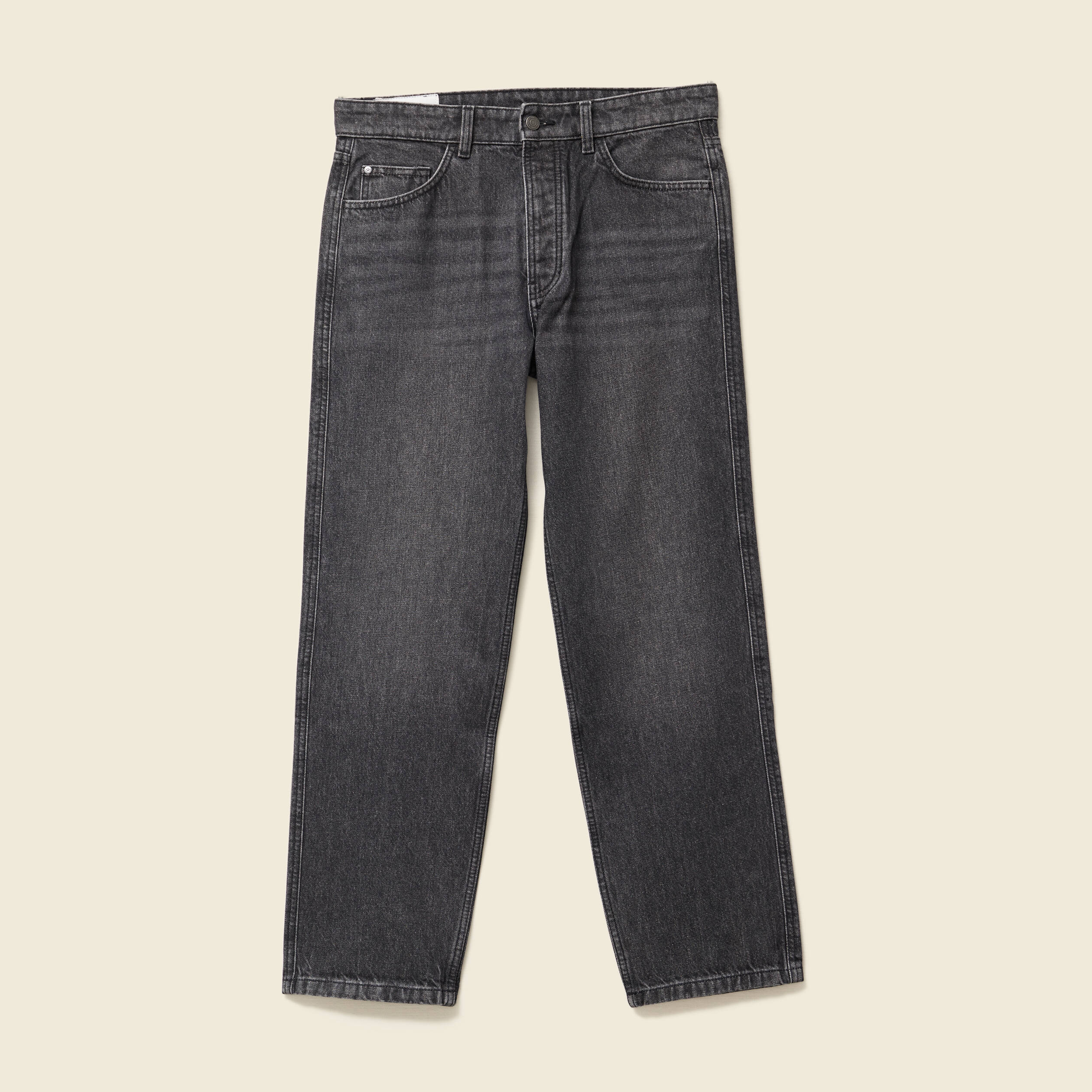 Jeans large relaxed denim snow noir homme