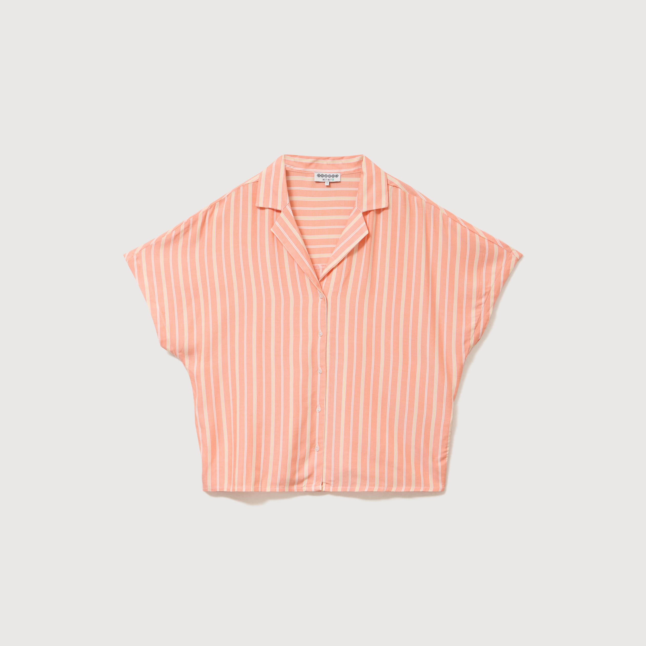 Chemise manches 3/4 orange abricot femme