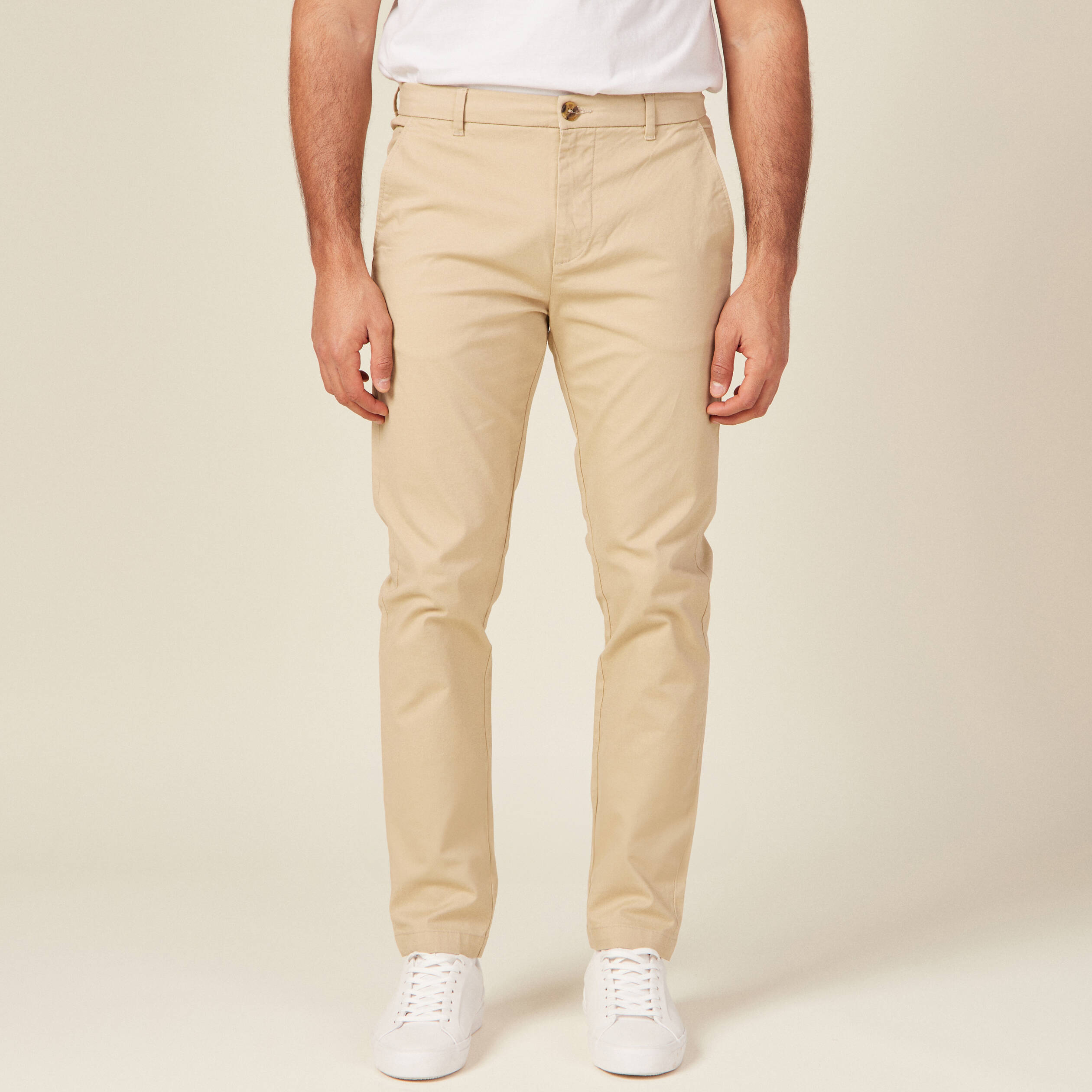pantalon slim instinct chino beige homme Pantalon slim Instinct chino beige homme