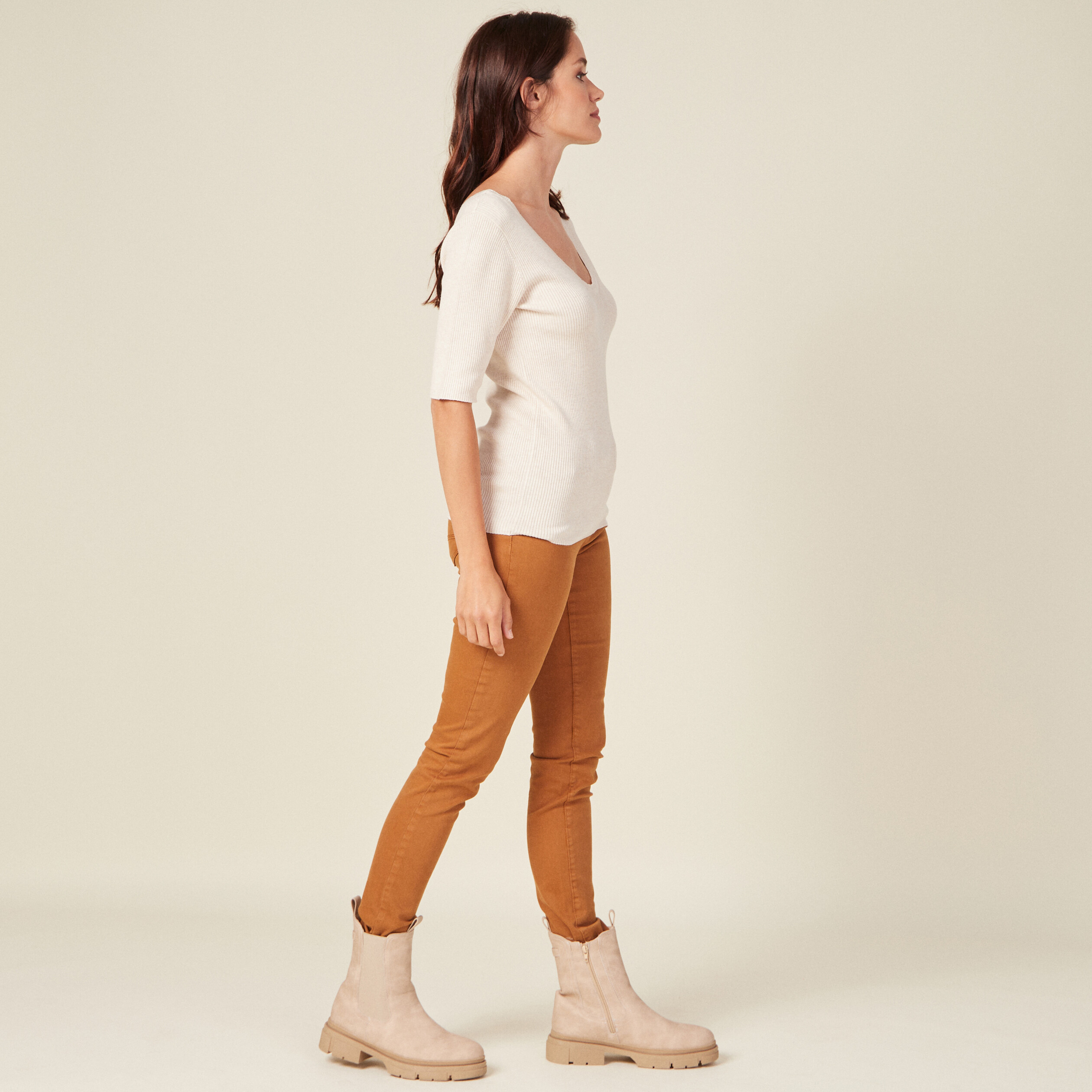 pull manches courtes creme femme Pull manches courtes creme femme