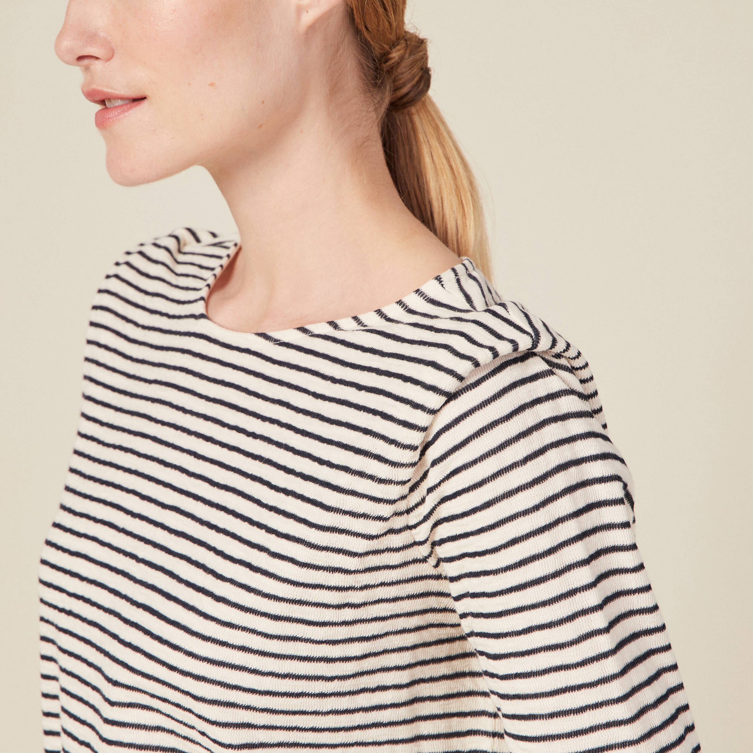 t shirt manches longues ecru femme T-shirt manches longues ecru femme