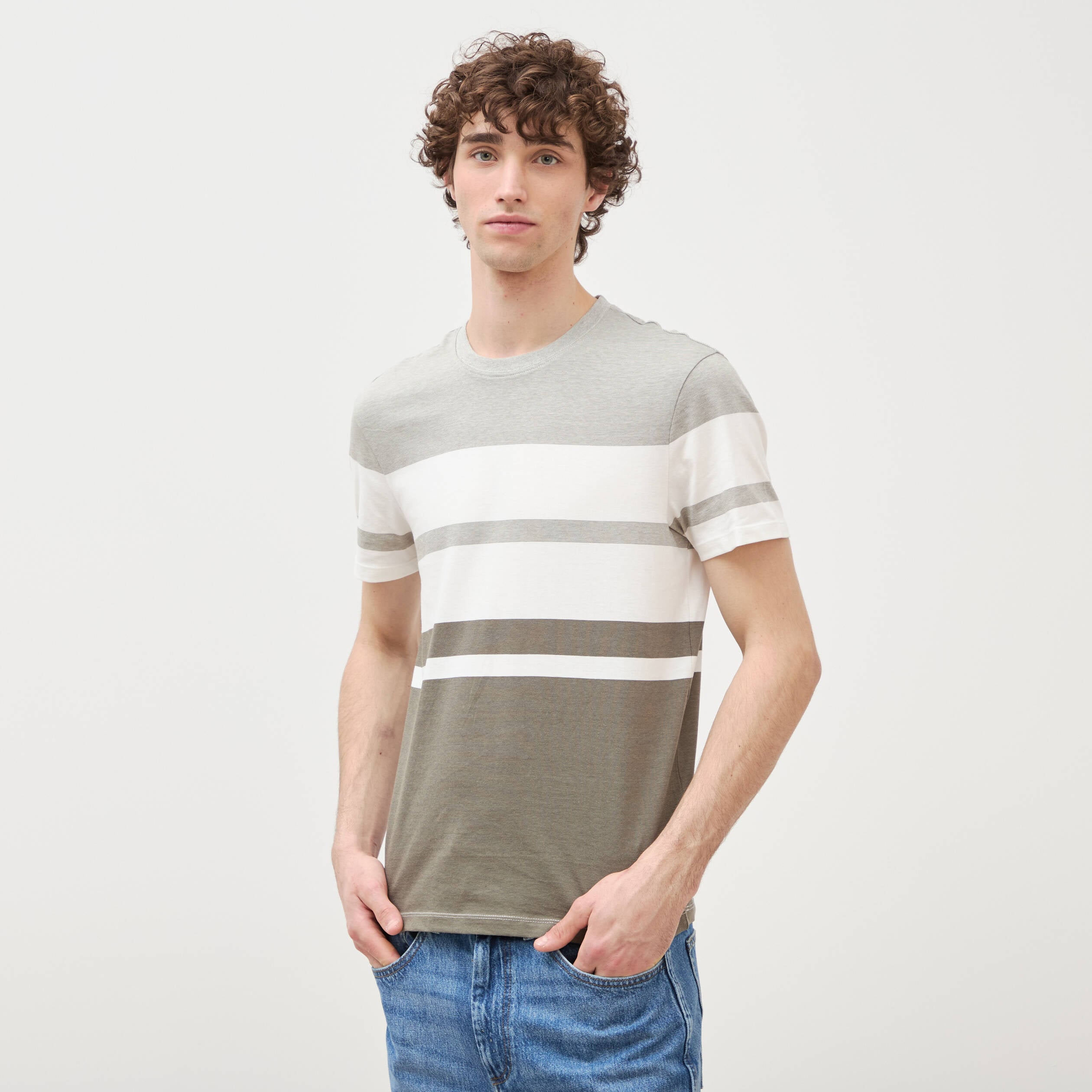 T-shirt manches courtes vert kaki homme