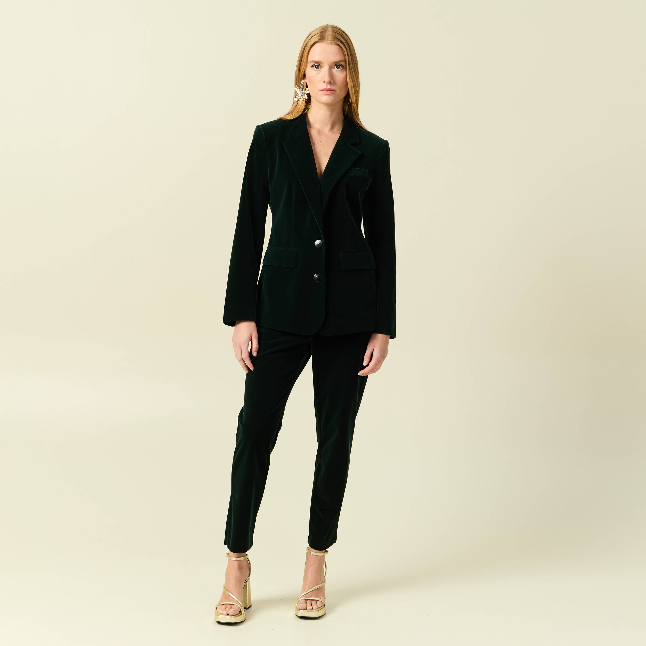 Veste blazer velours vert femme Vibs