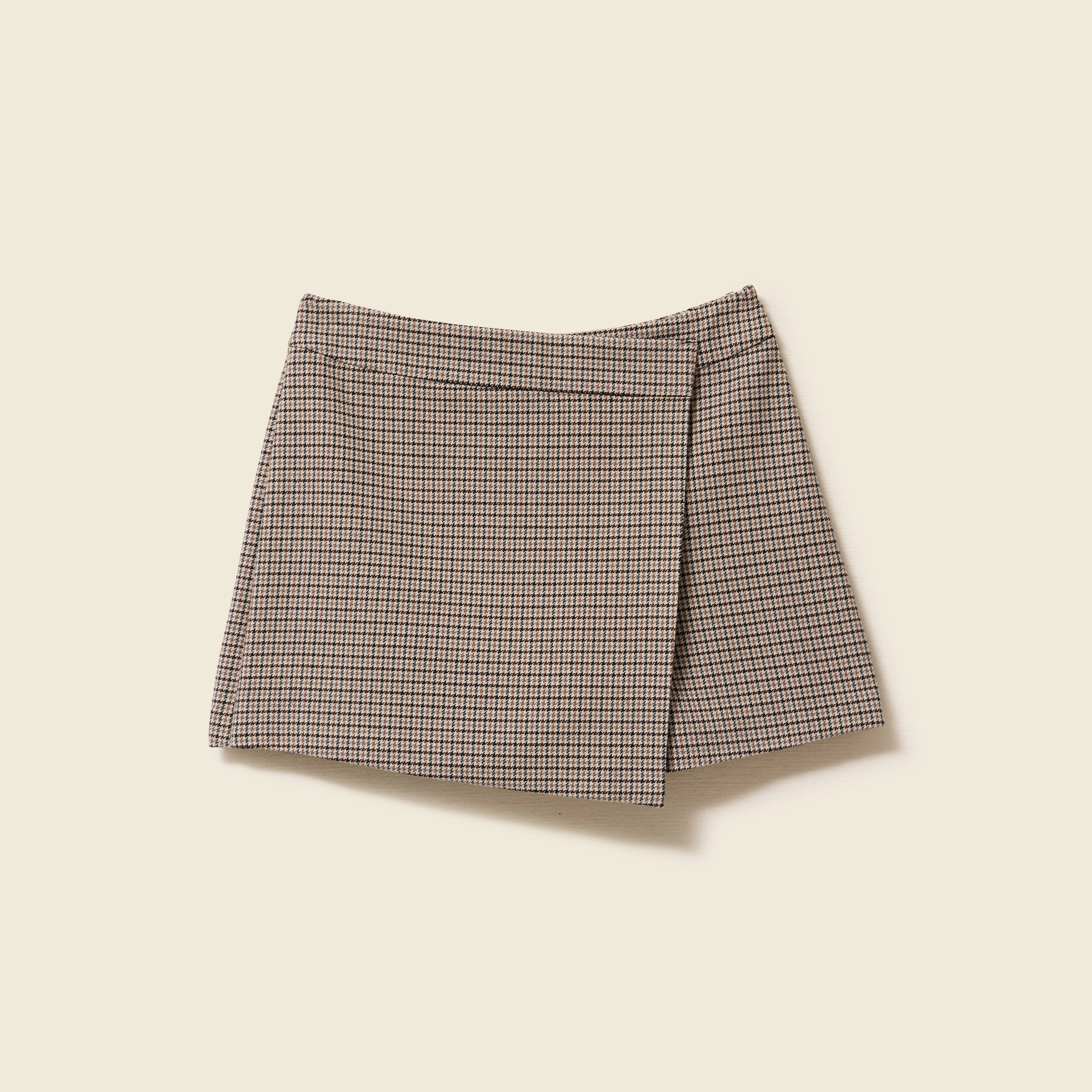 Jupe-short fluide avec doublure noir femme