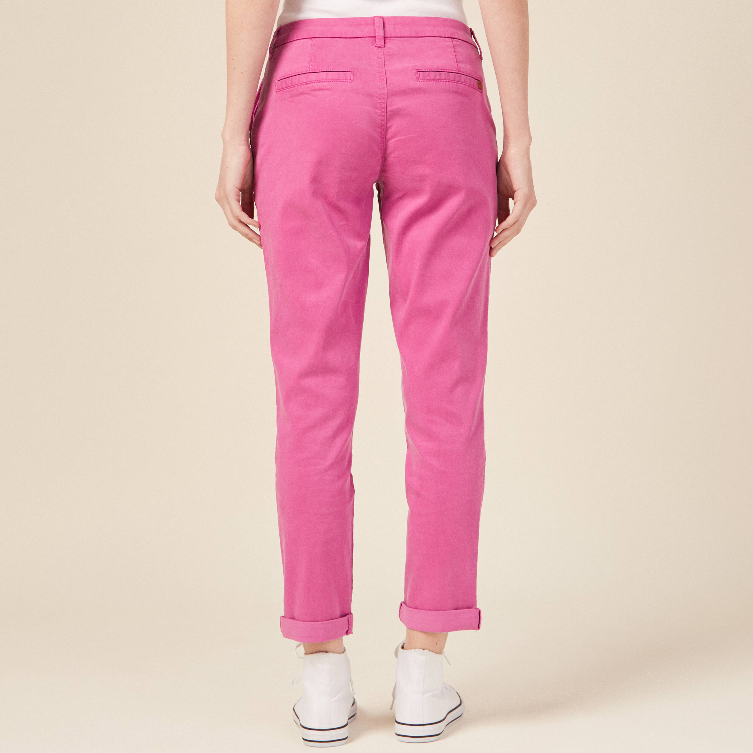 Pantalon chino Instinct rose framboise femme