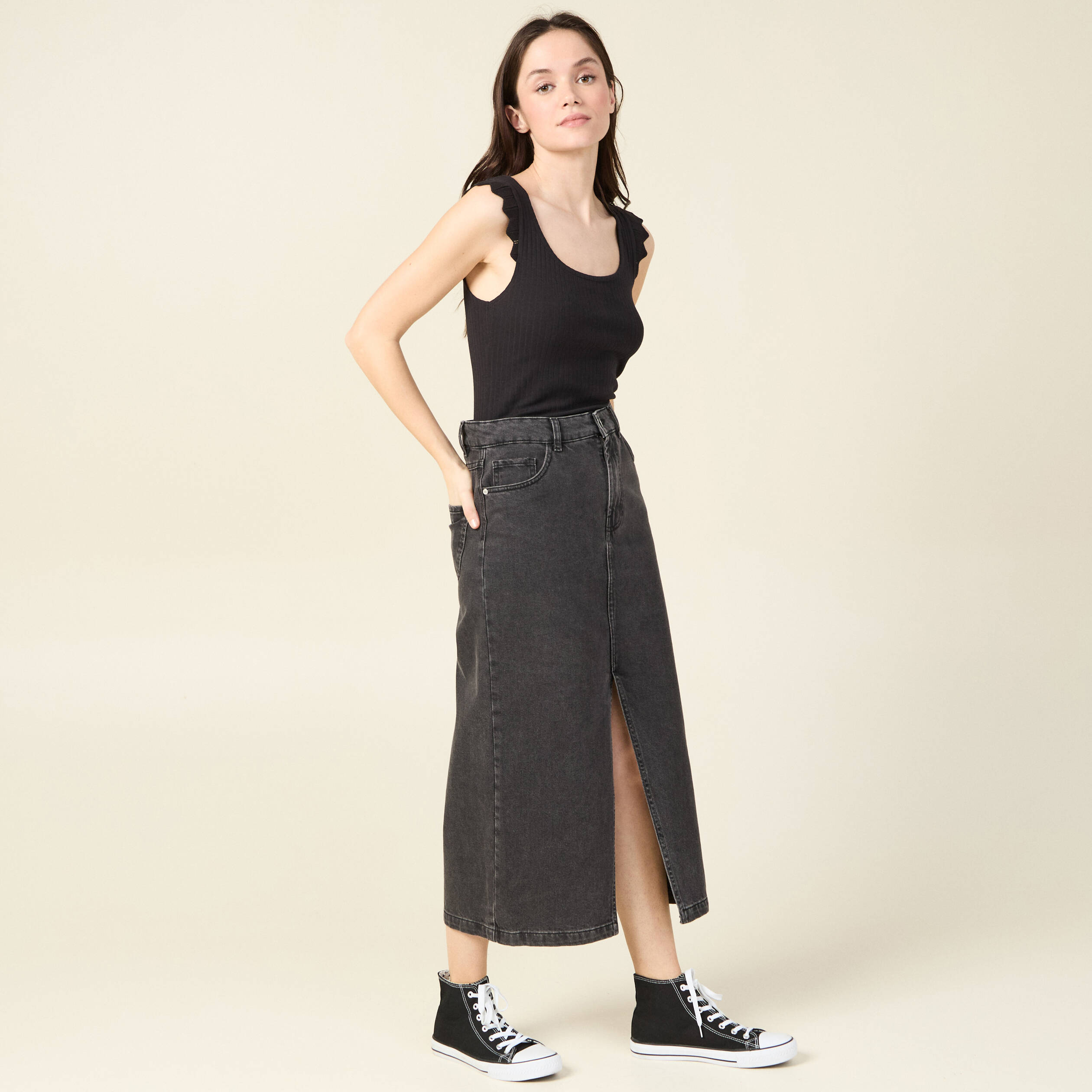 debardeur bretelles larges noir femme Débardeur bretelles larges noir femme
