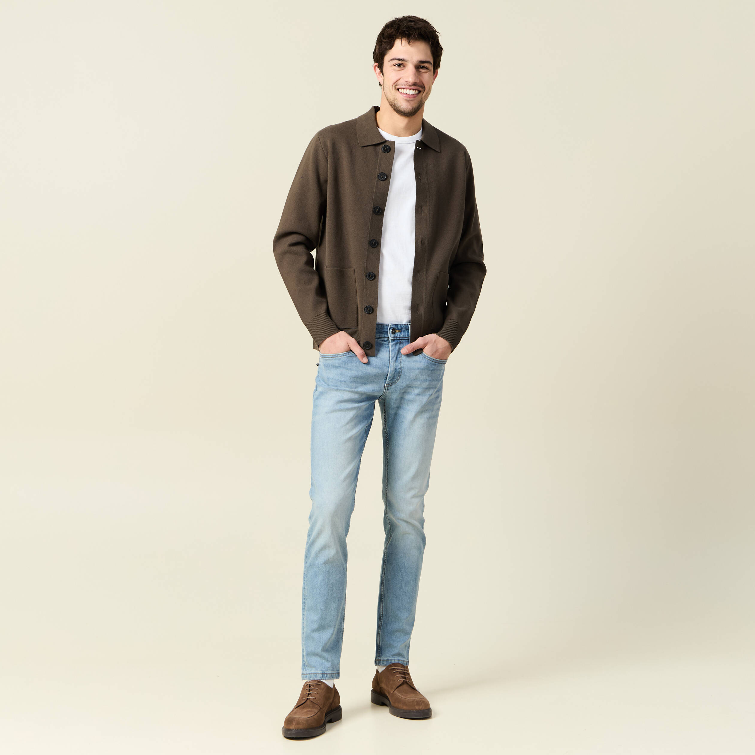 jeans slim 5 poches denim used homme Jeans slim 5 poches denim used homme