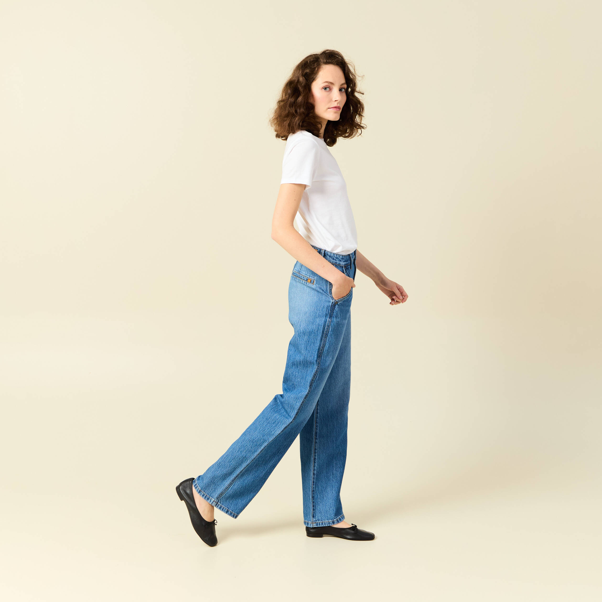 Jeans boyfriend 7 8eme denim stone femme Vibs