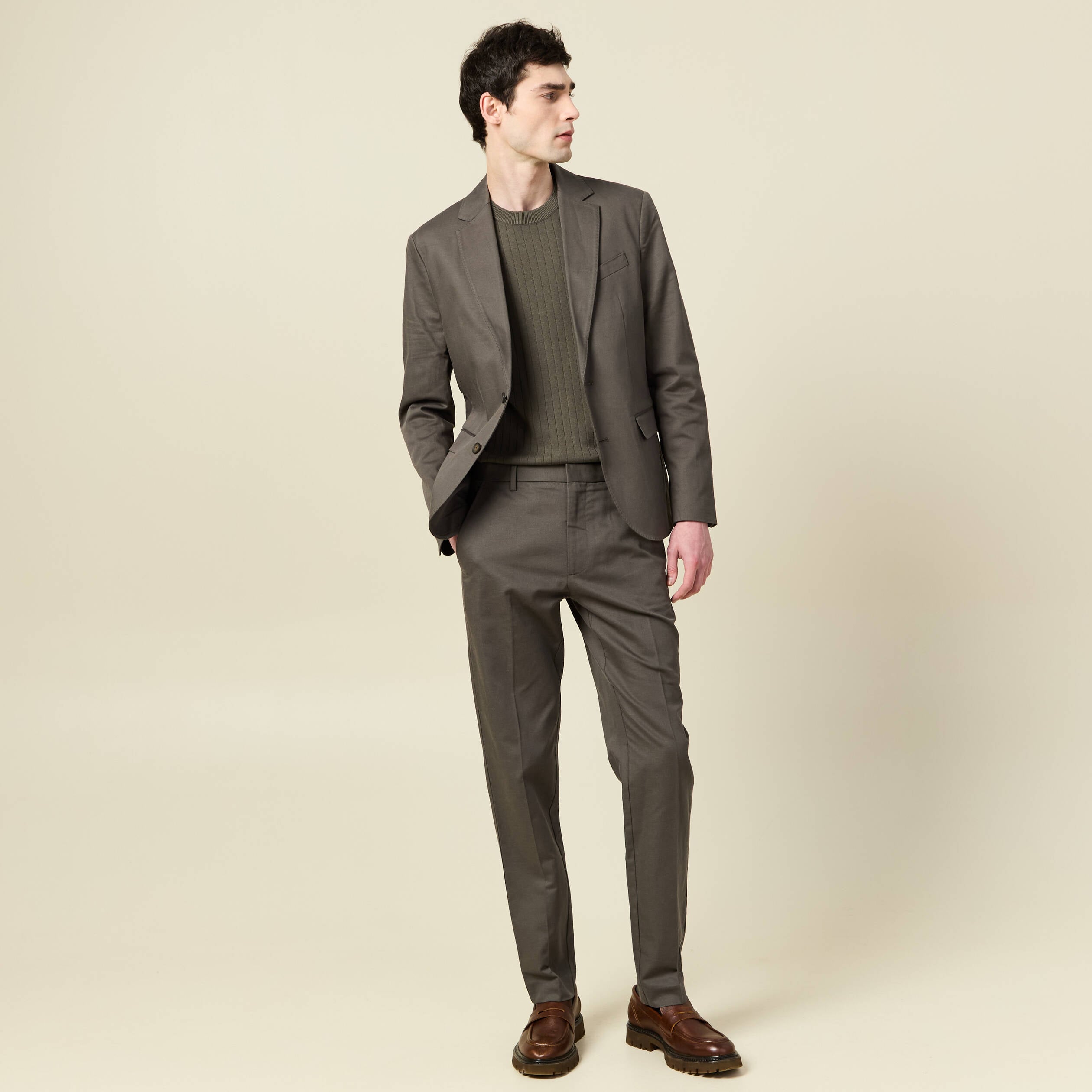 Pantalon chino vert fonc&eacute; homme