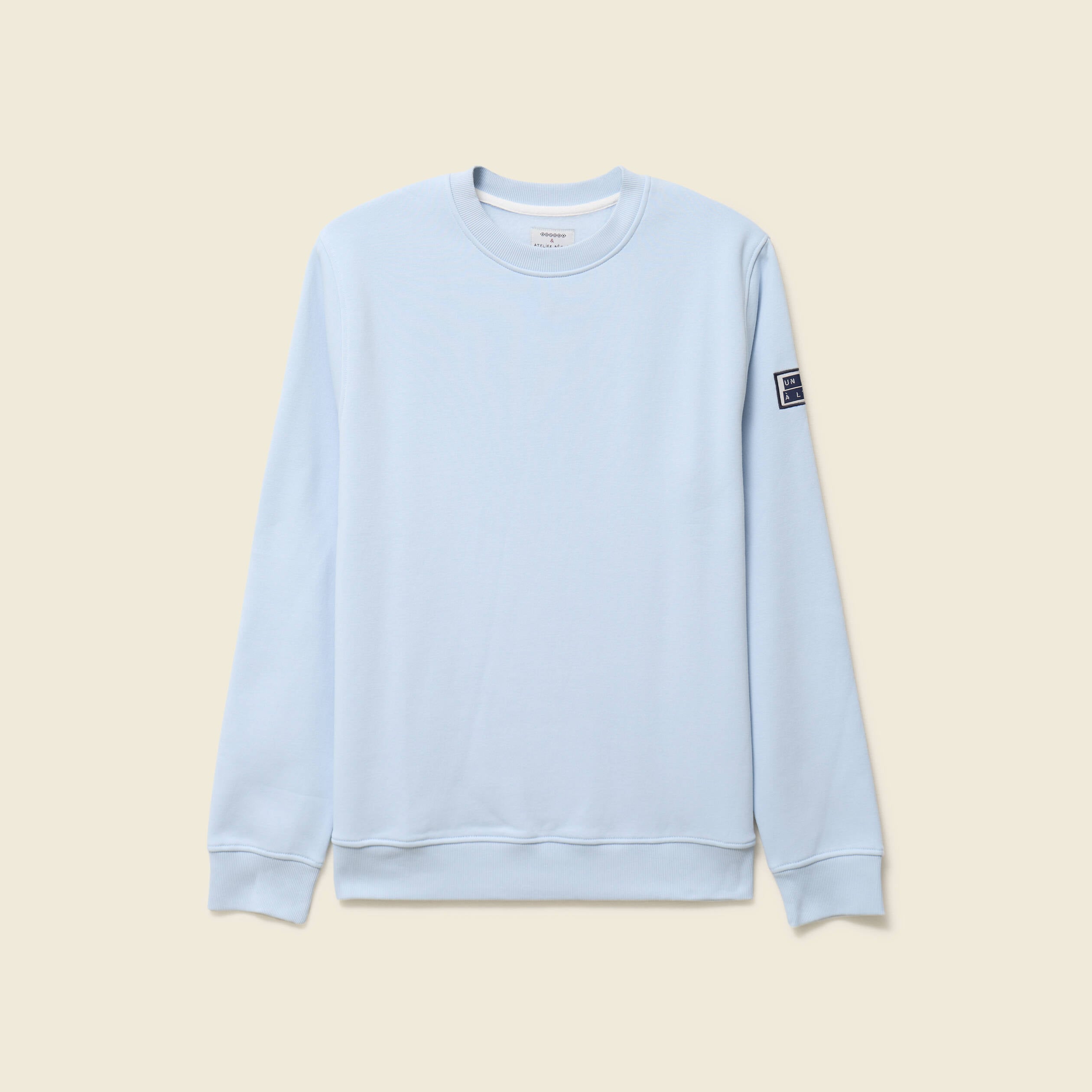 Sweat manches longues avec broderie bleu ciel homme