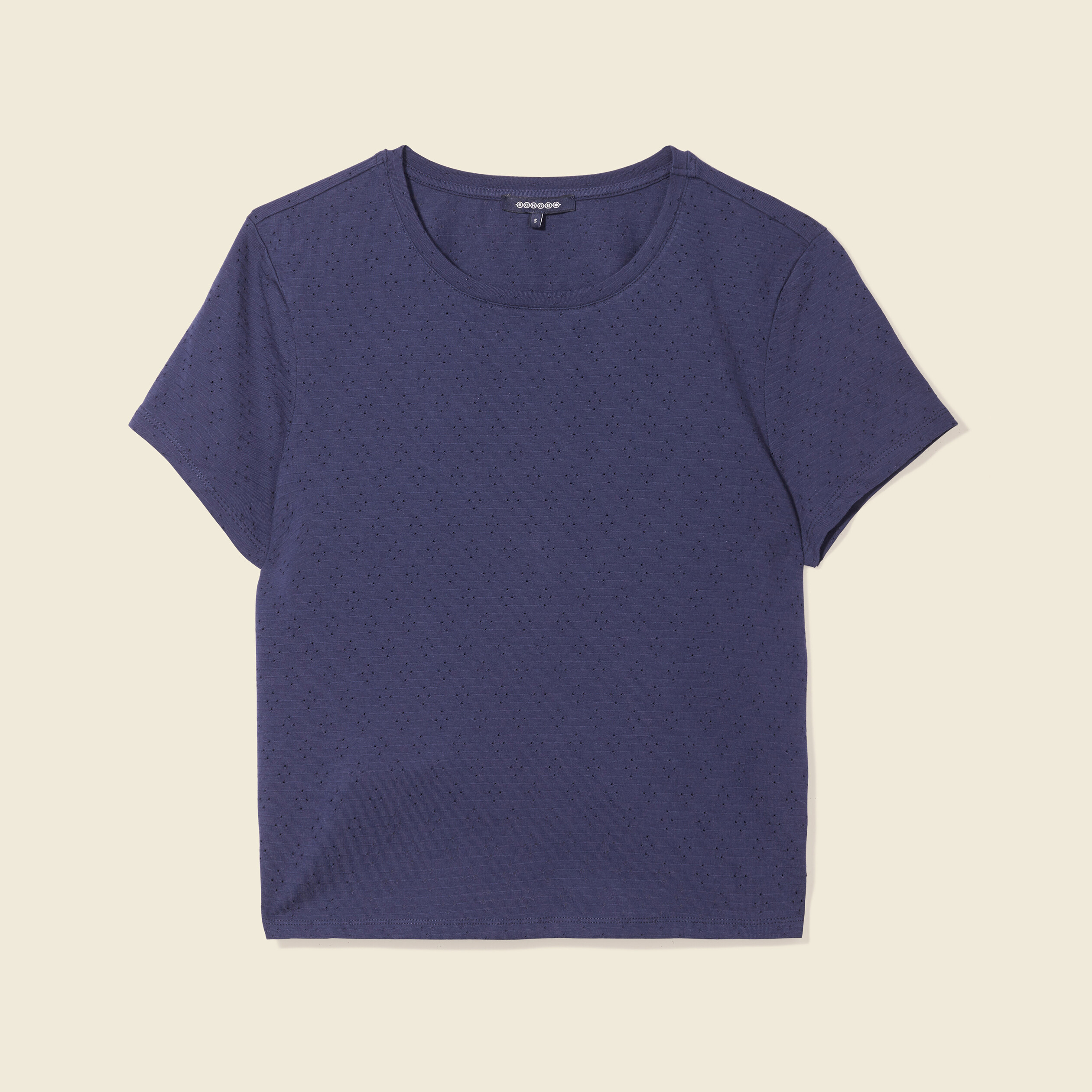 T-shirt manches courtes bleu marine femme