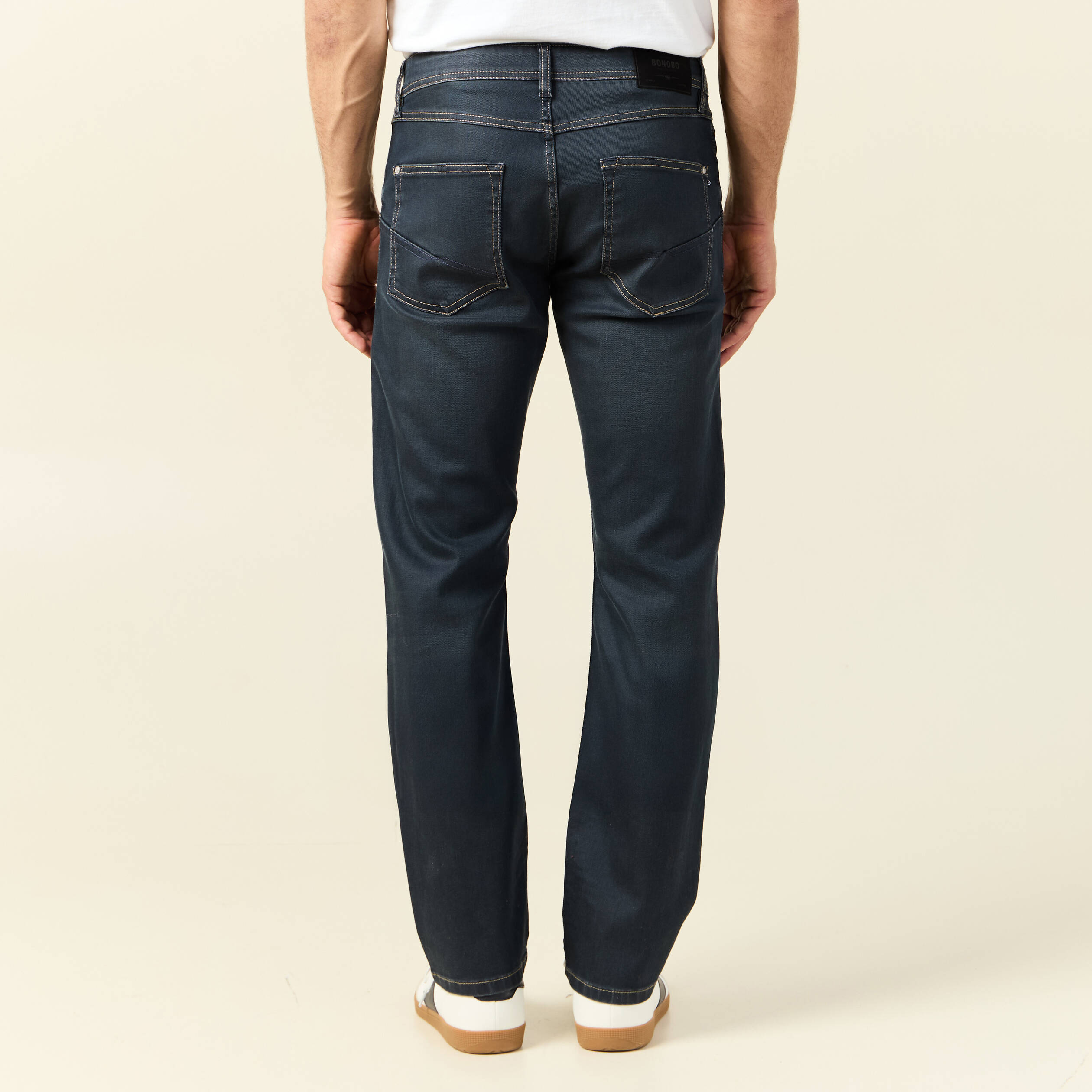 Jeans regular used denim gris homme
