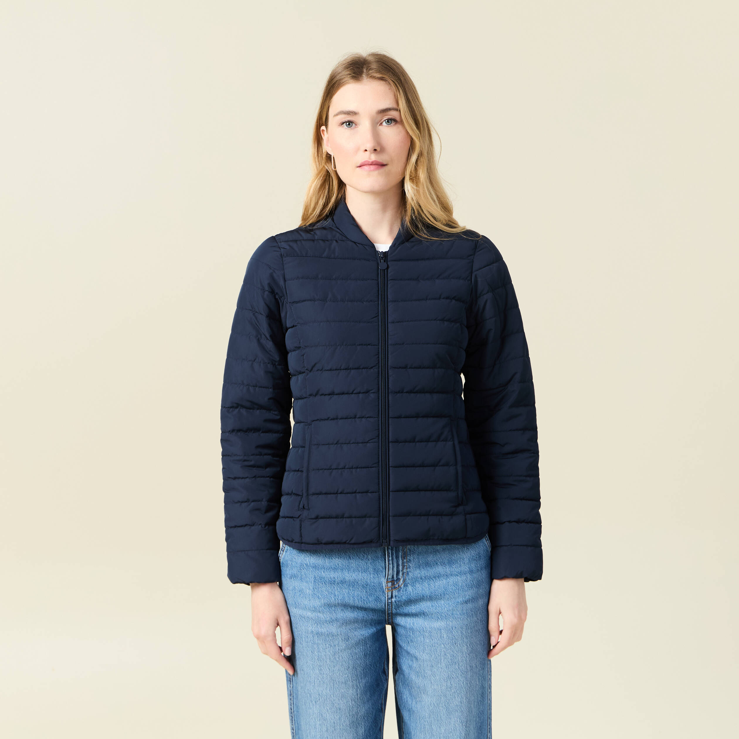 doudoune eco responsable bleu marine femme Doudoune éco-responsable bleu marine femme