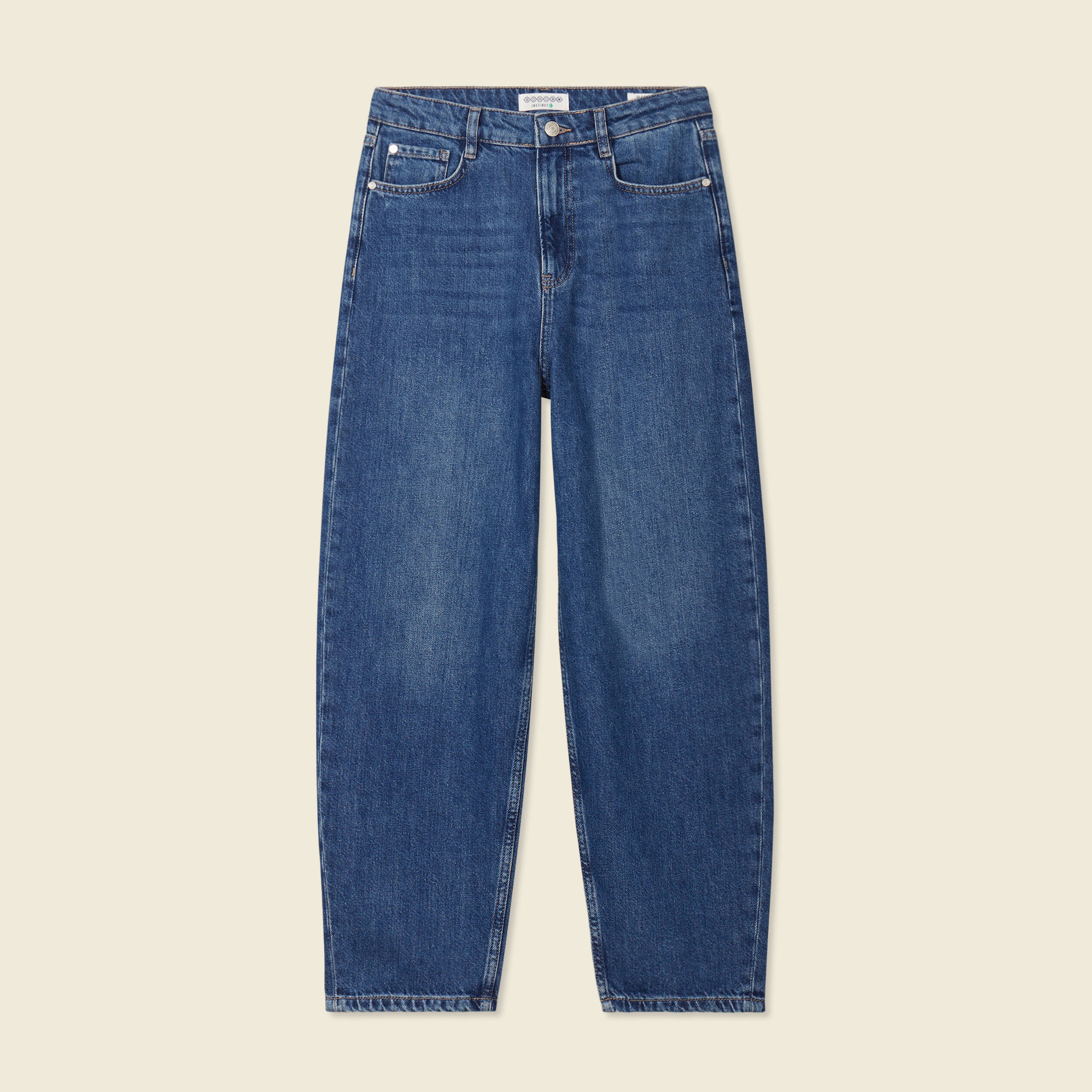 jeans barrel taille haute denim stone femme Jeans barrel taille haute denim stone femme
