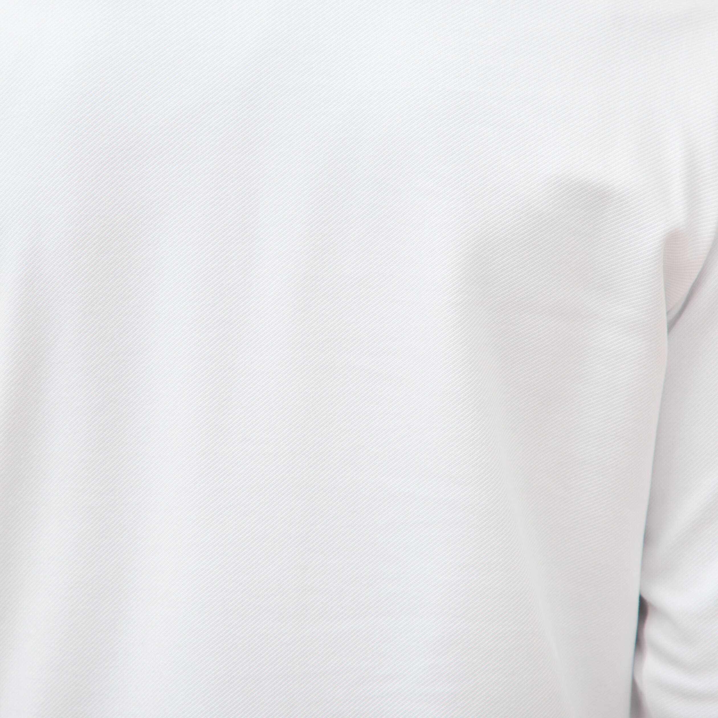 Polo droit manches longues blanc homme