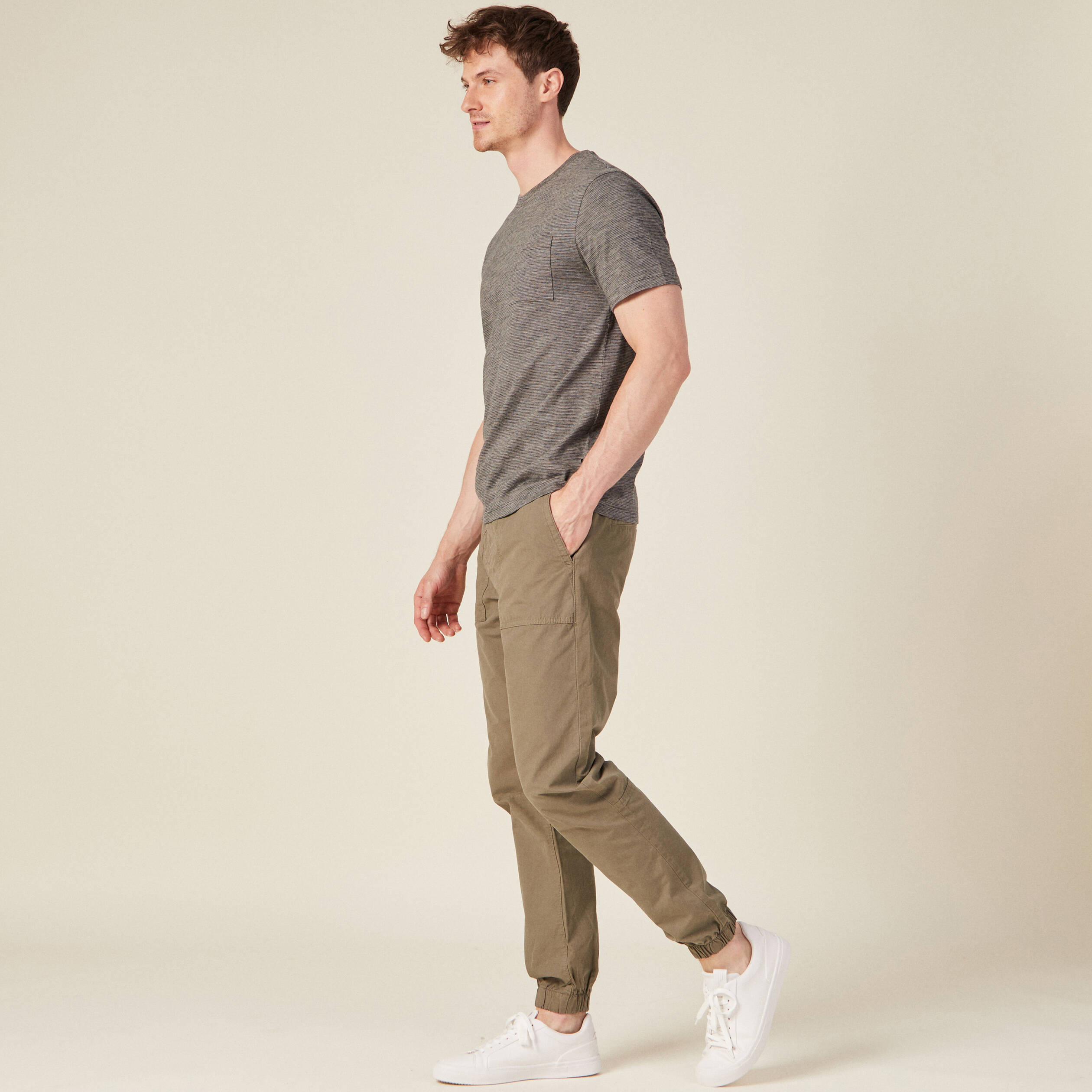 T-shirt manches courtes vert kaki homme