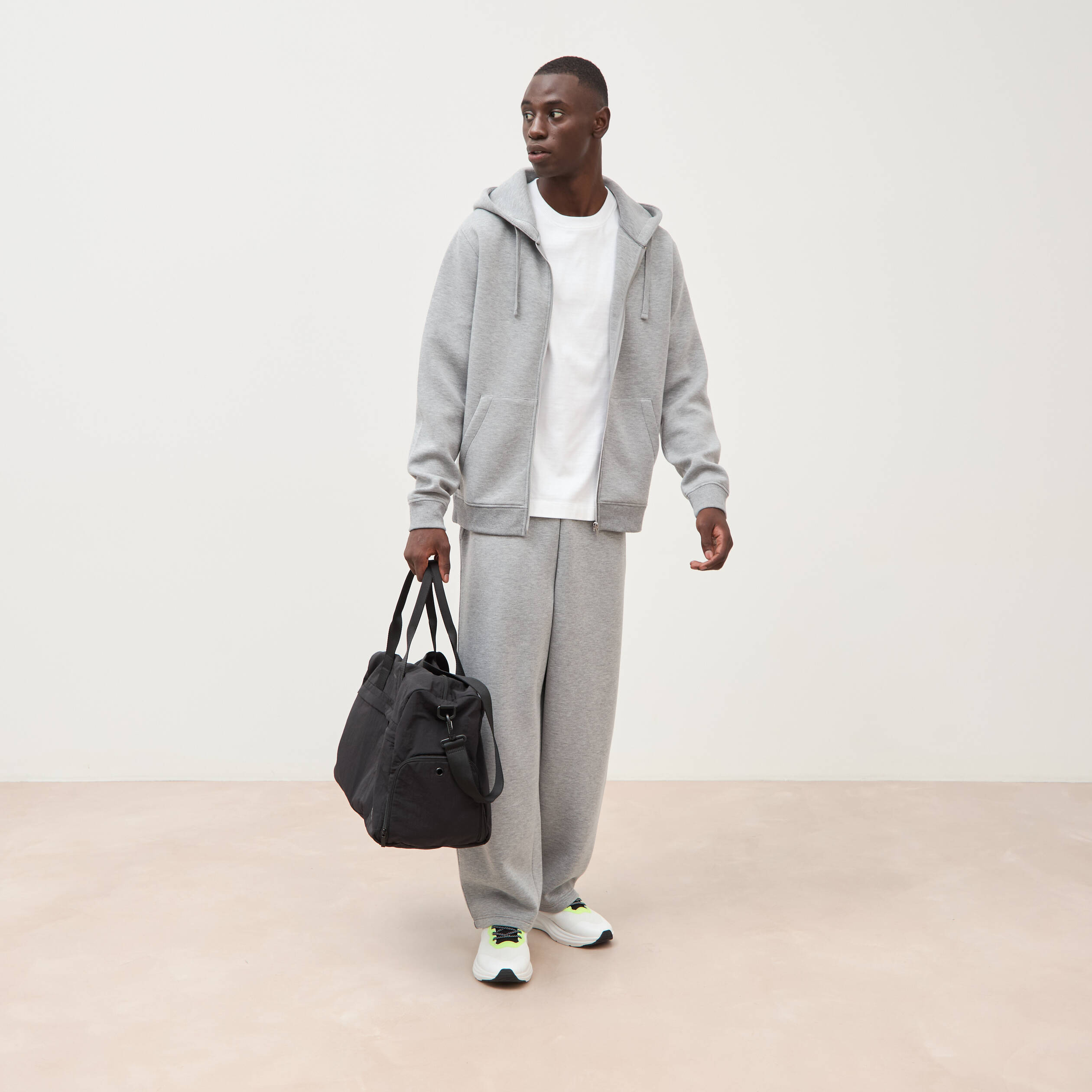 Pantalon coupe loose gris clair homme