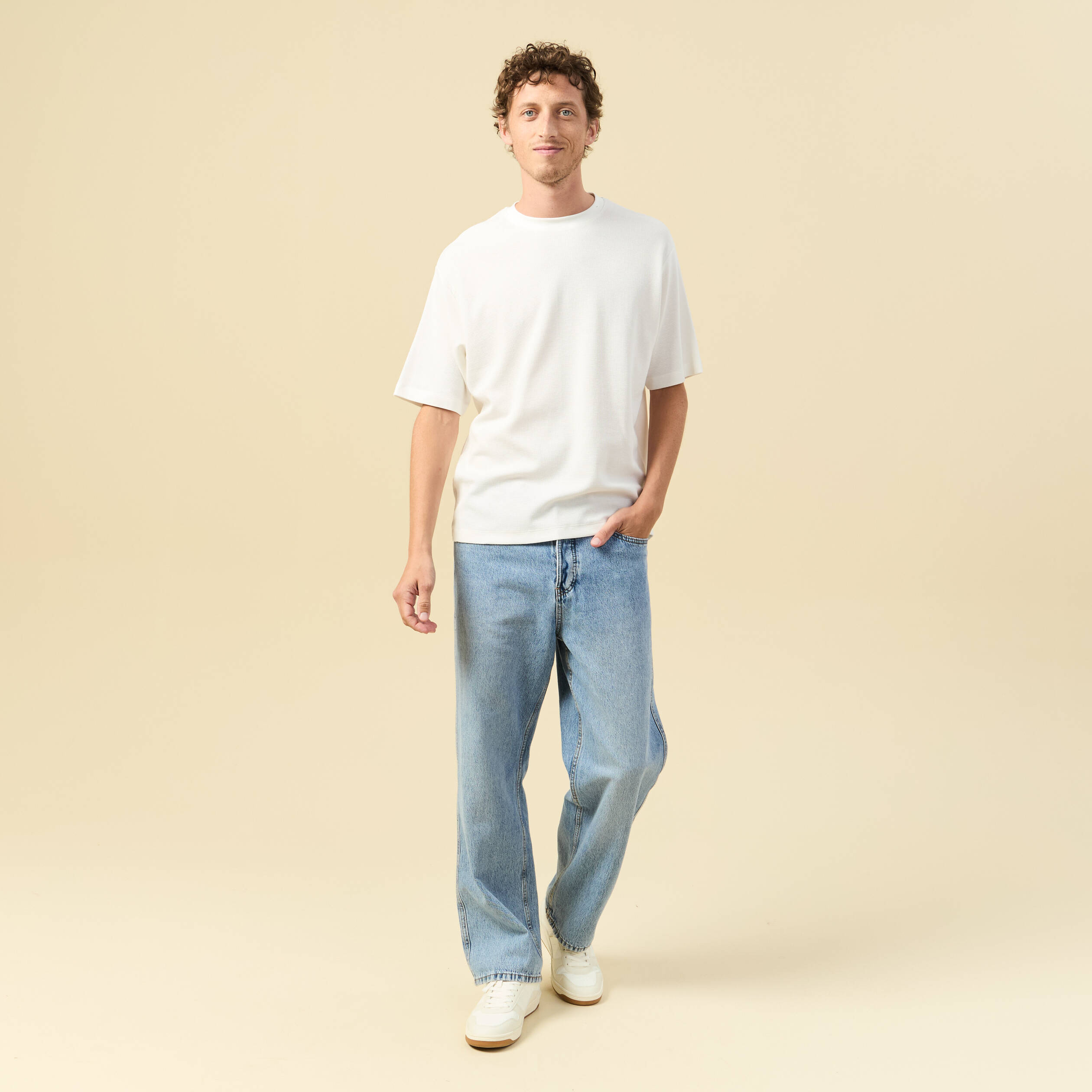 T-shirt en coton ecru homme