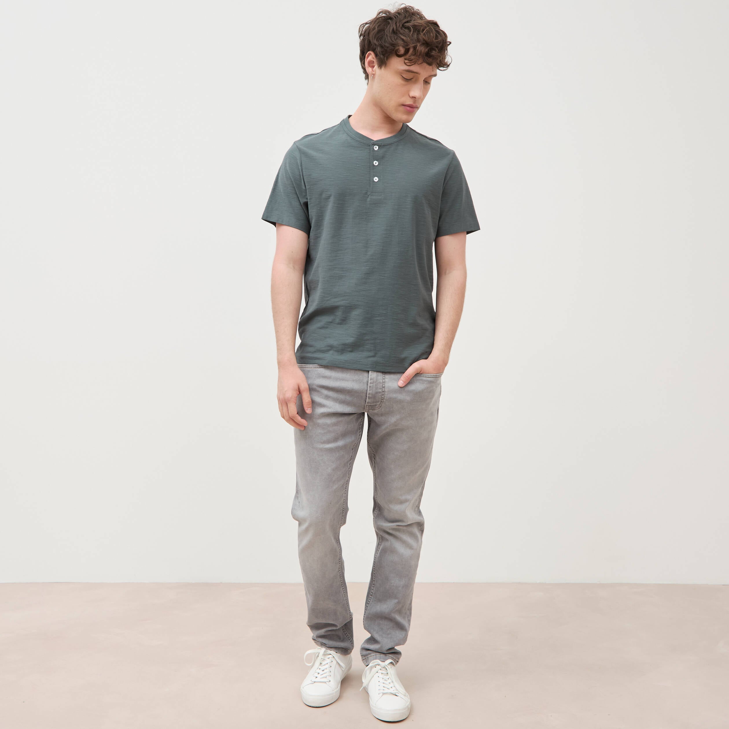 Jeans slim longueur 32 denim gris homme