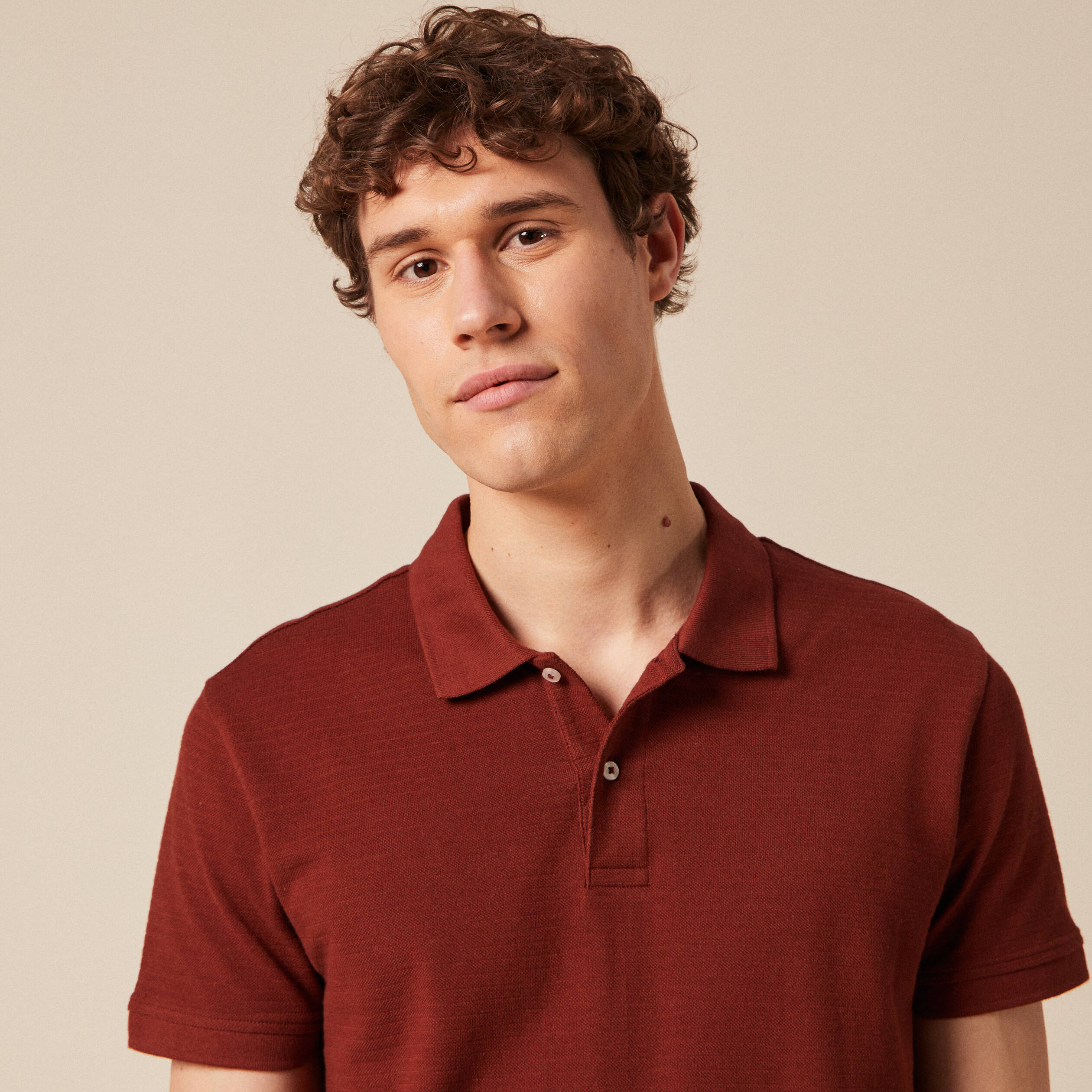 polo eco responsable marron cognac homme Polo éco-responsable marron cognac homme