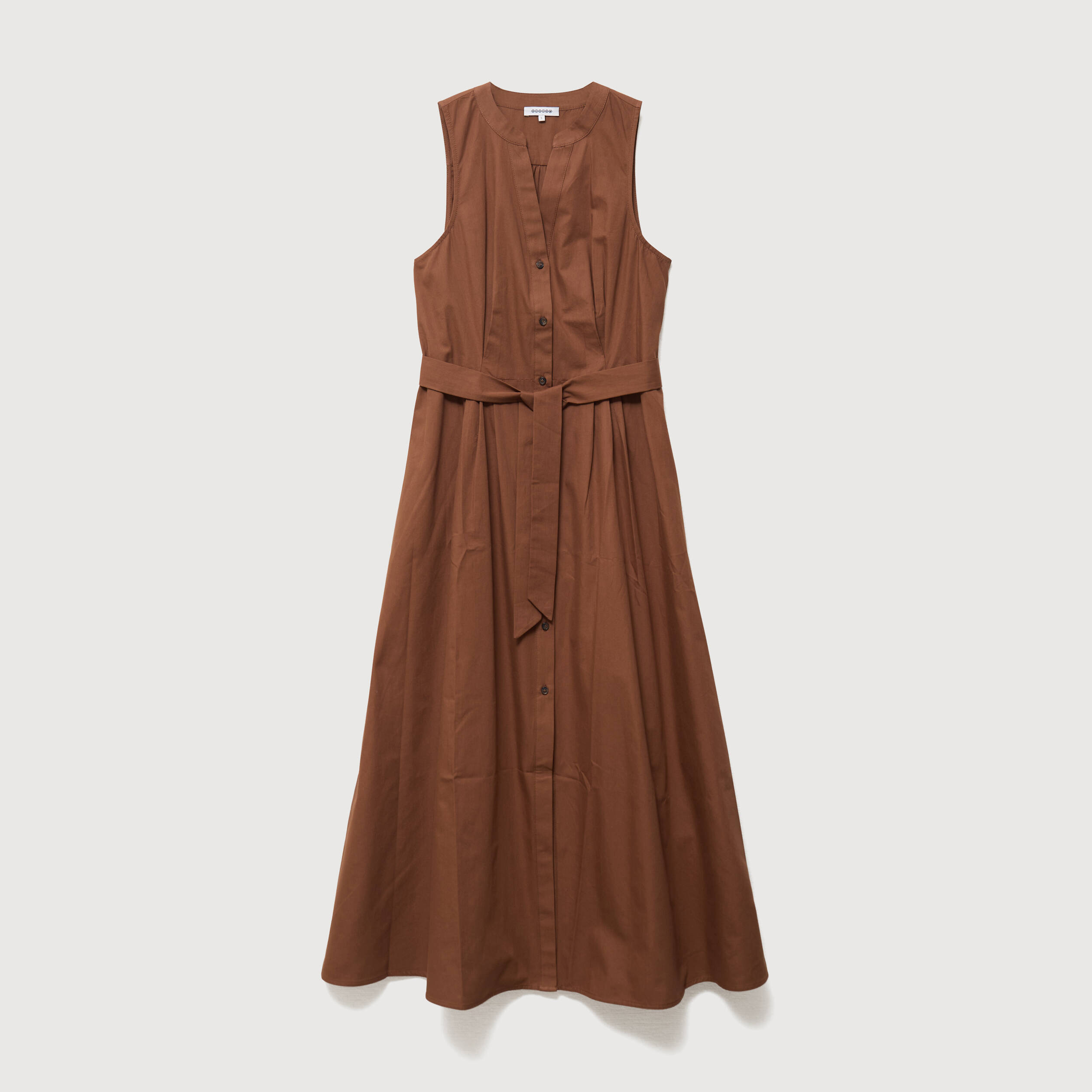 Robe en coton sans manches marron femme