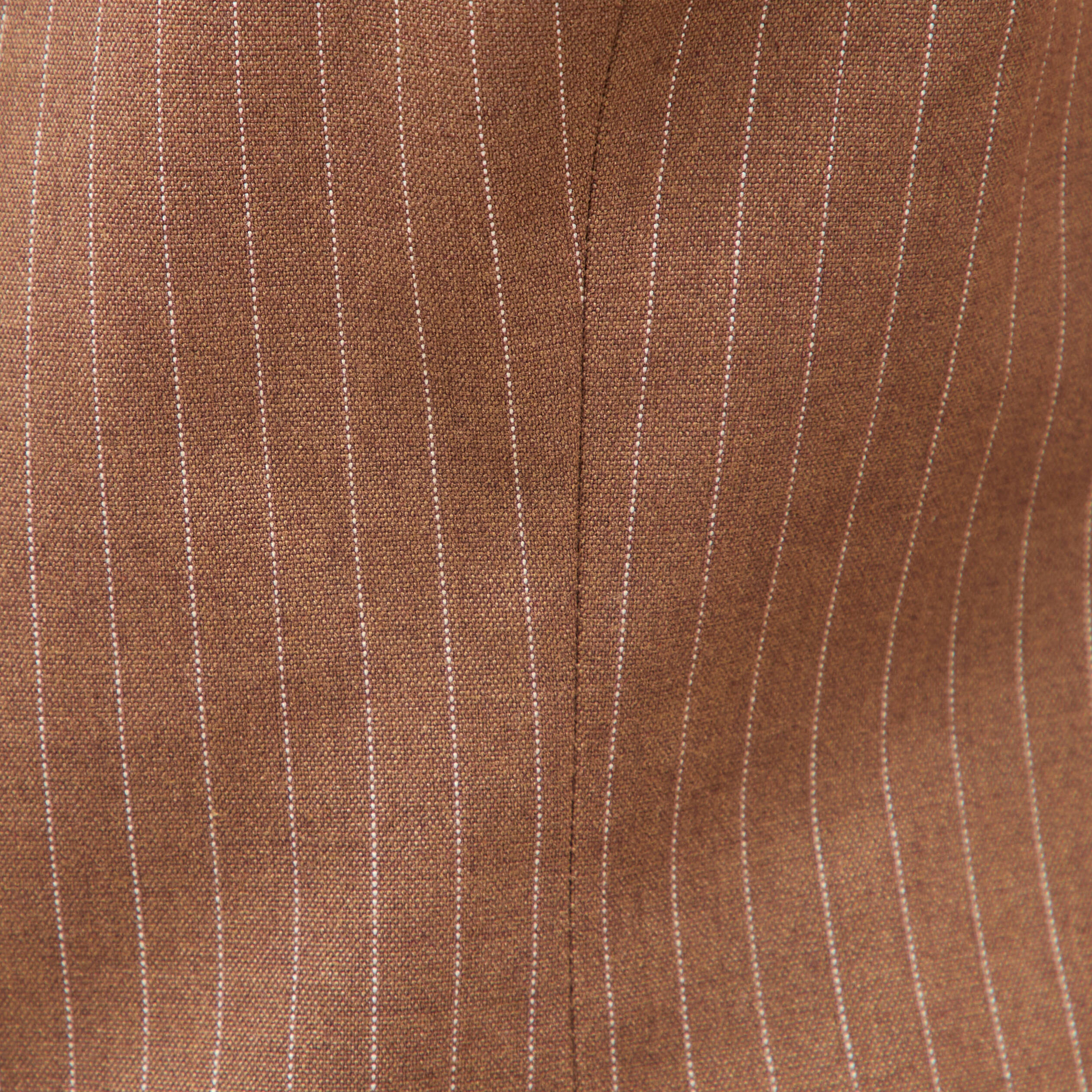 Gilet sans manches col rond doubl&eacute; marron femme