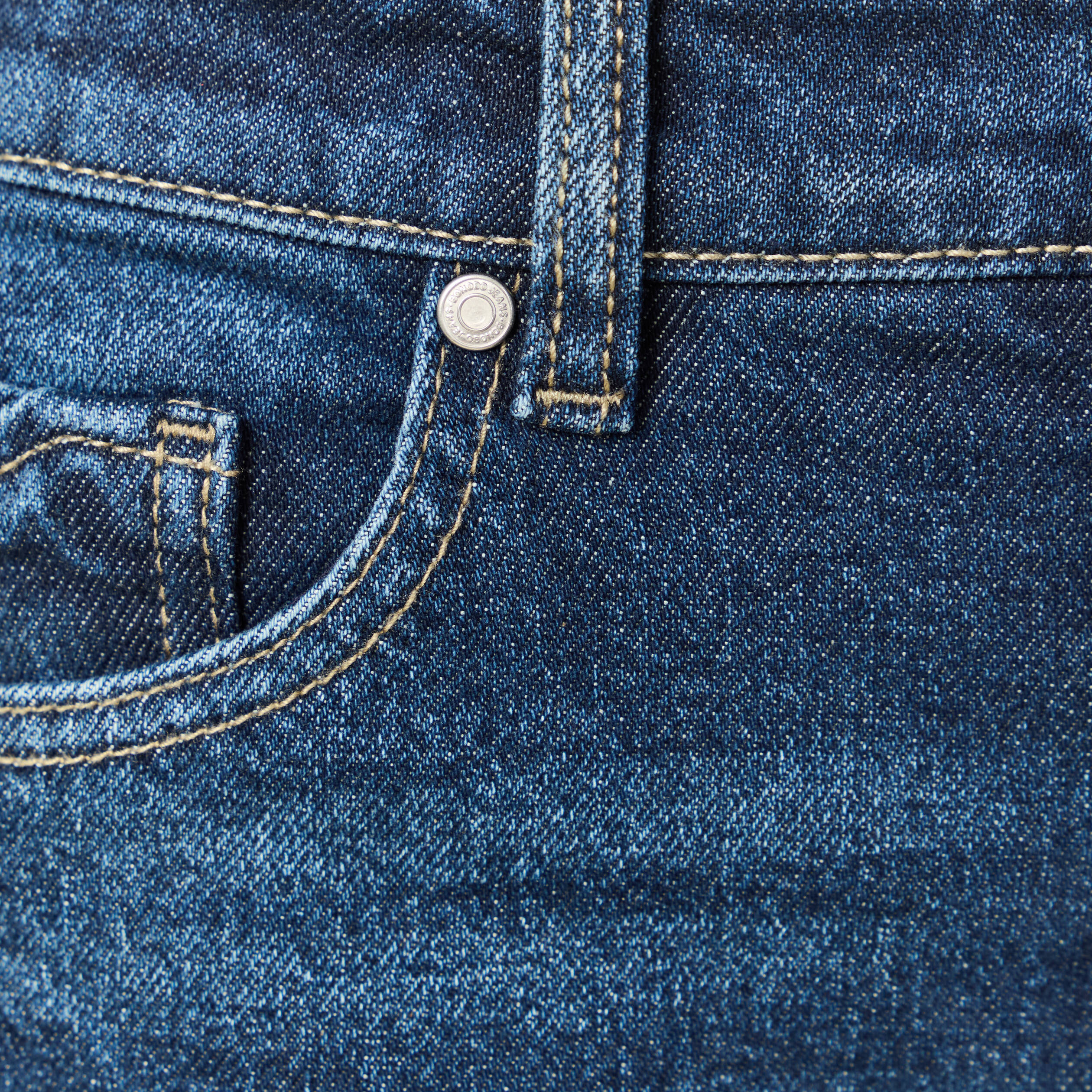 Jeans large taille haute denim brut femme