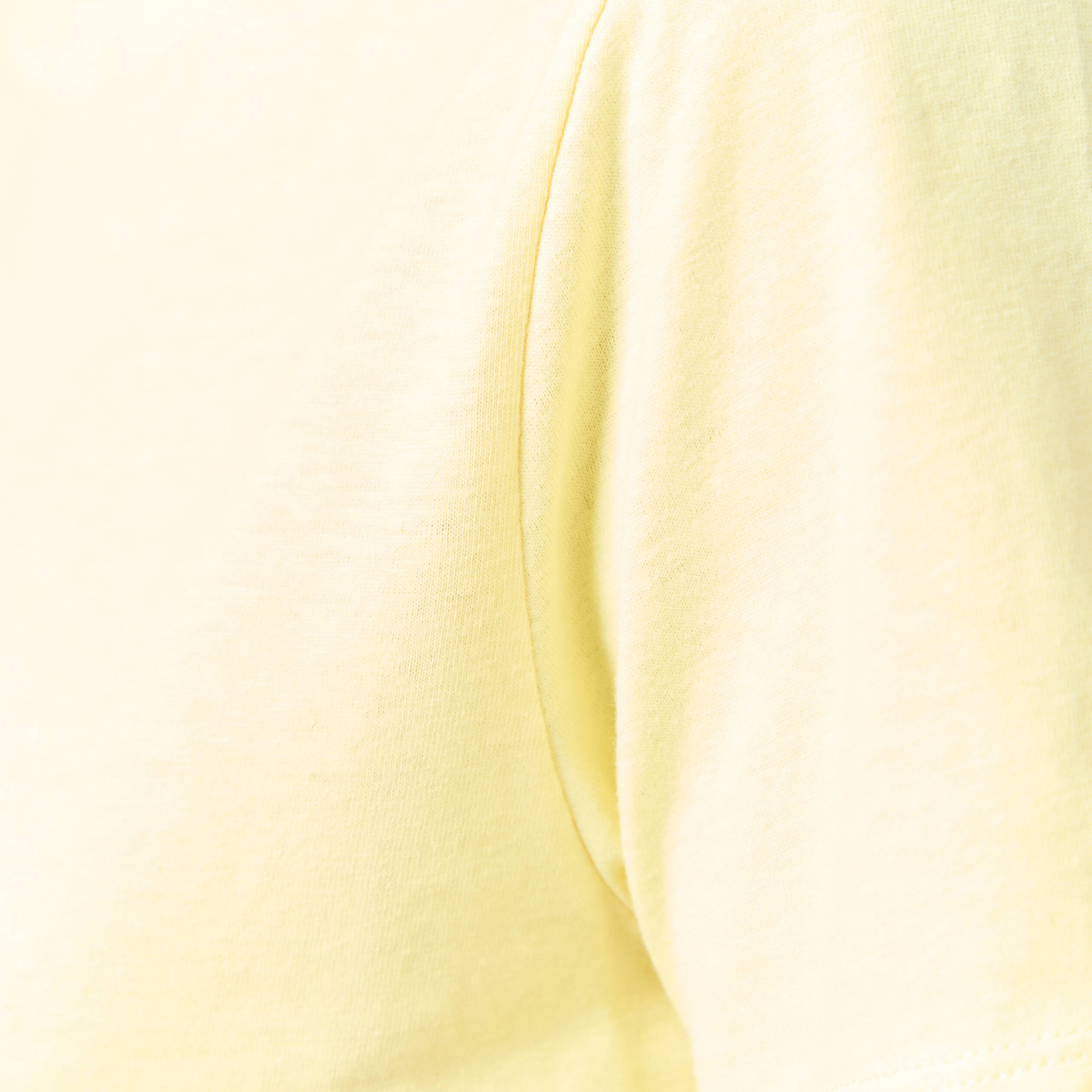 T-shirt cintr&eacute; col rond manches courtes jaune pastel femme