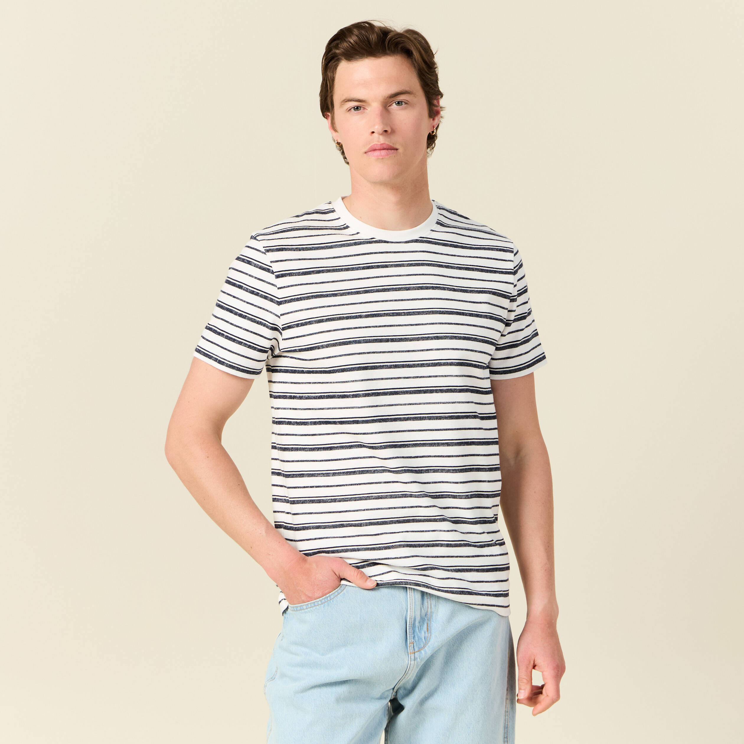 t shirt manches courtes ecru homme T-shirt manches courtes ecru homme
