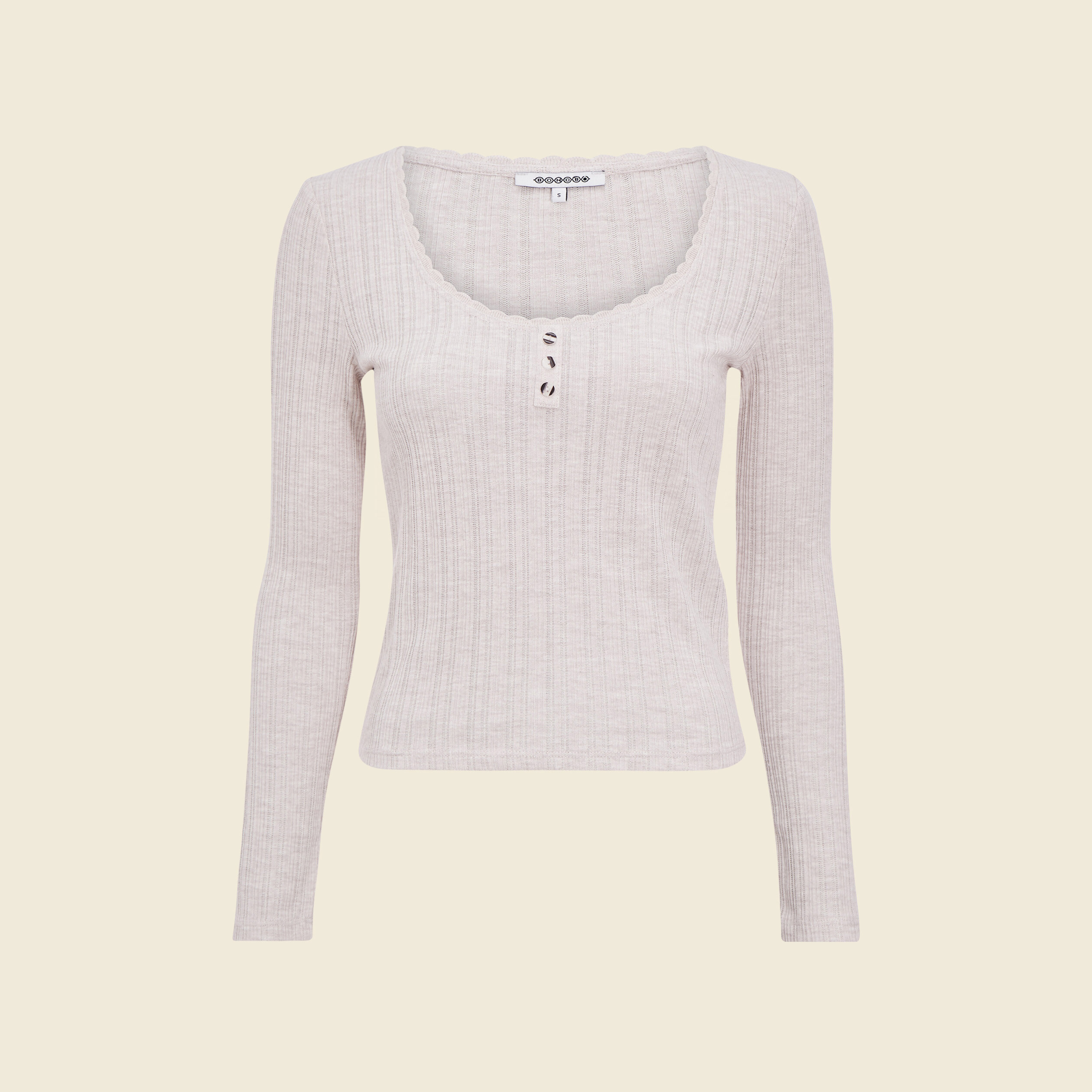 t shirt a manches longues beige femme T-shirt à manches longues beige femme