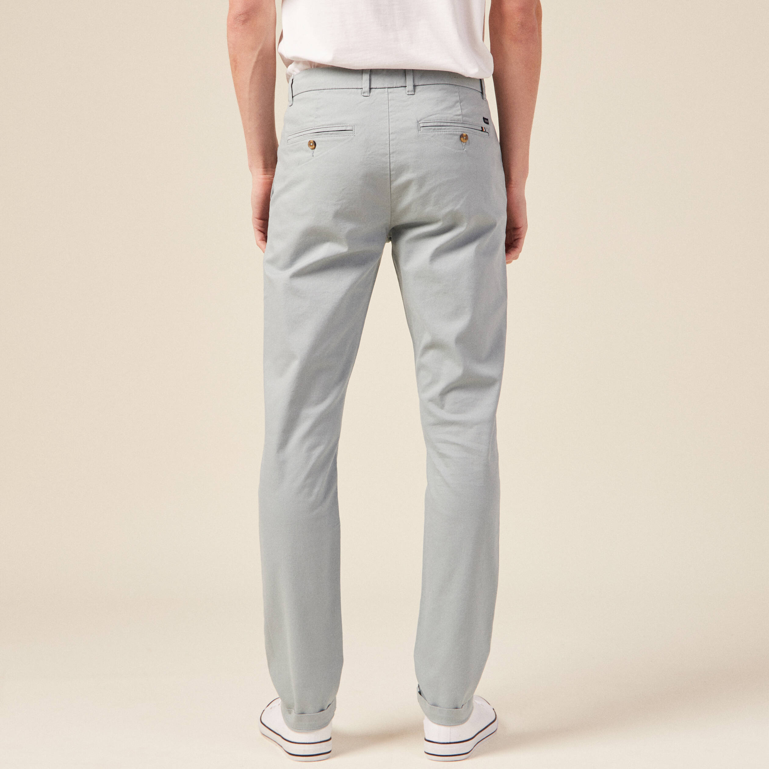 Pantalon chino longueur 32 bleu gris homme